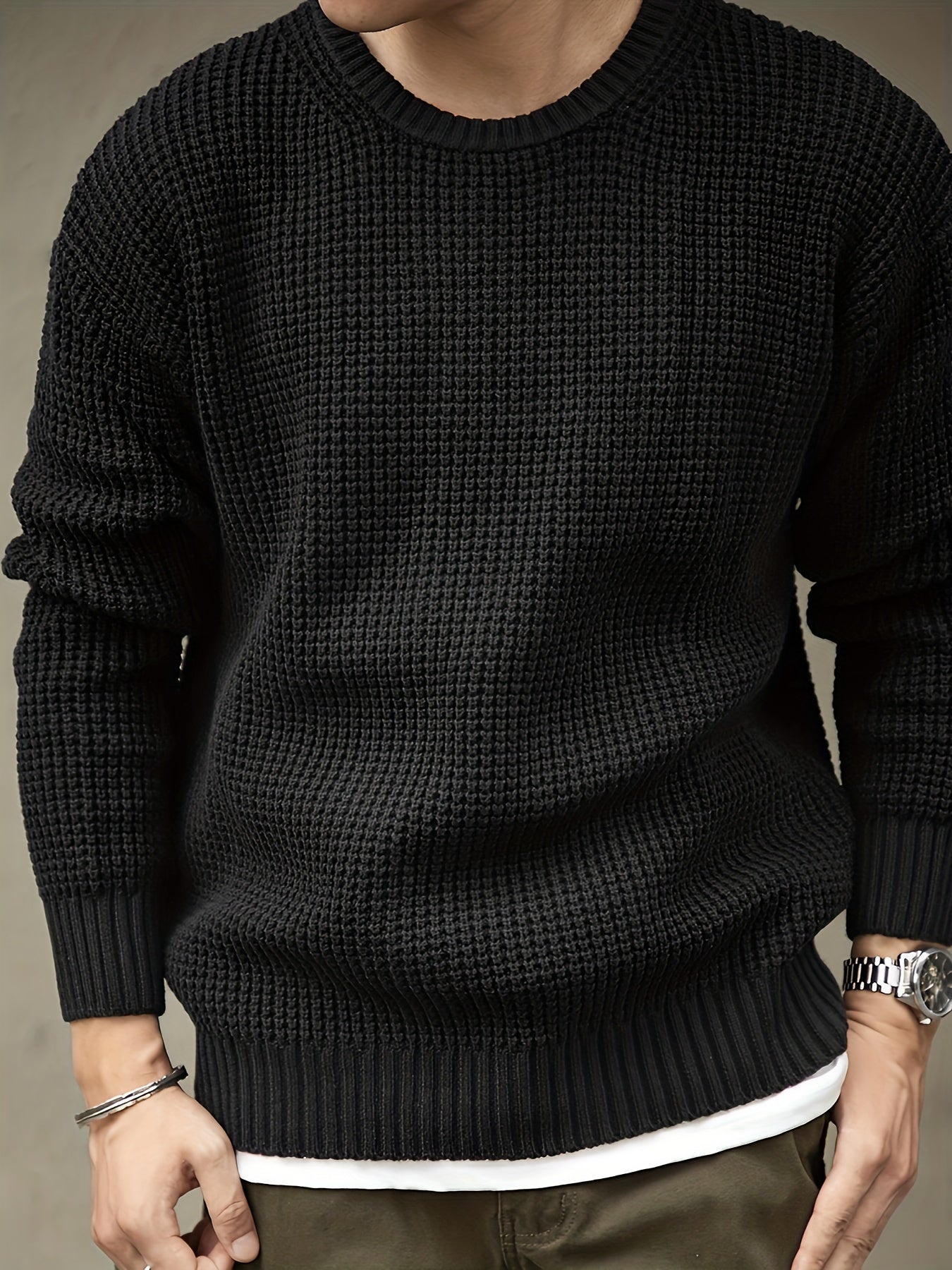 Schwarzer Strickpullover für Herren - Finn