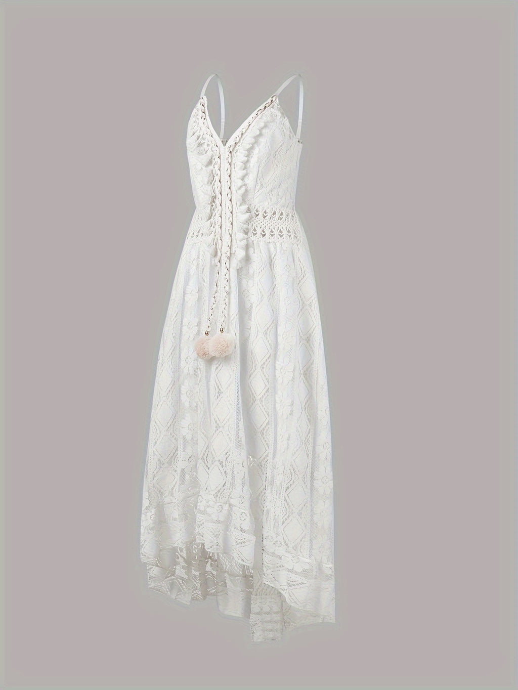 Apricotfarbenes Boho-Maxi-Swingkleid - Mila