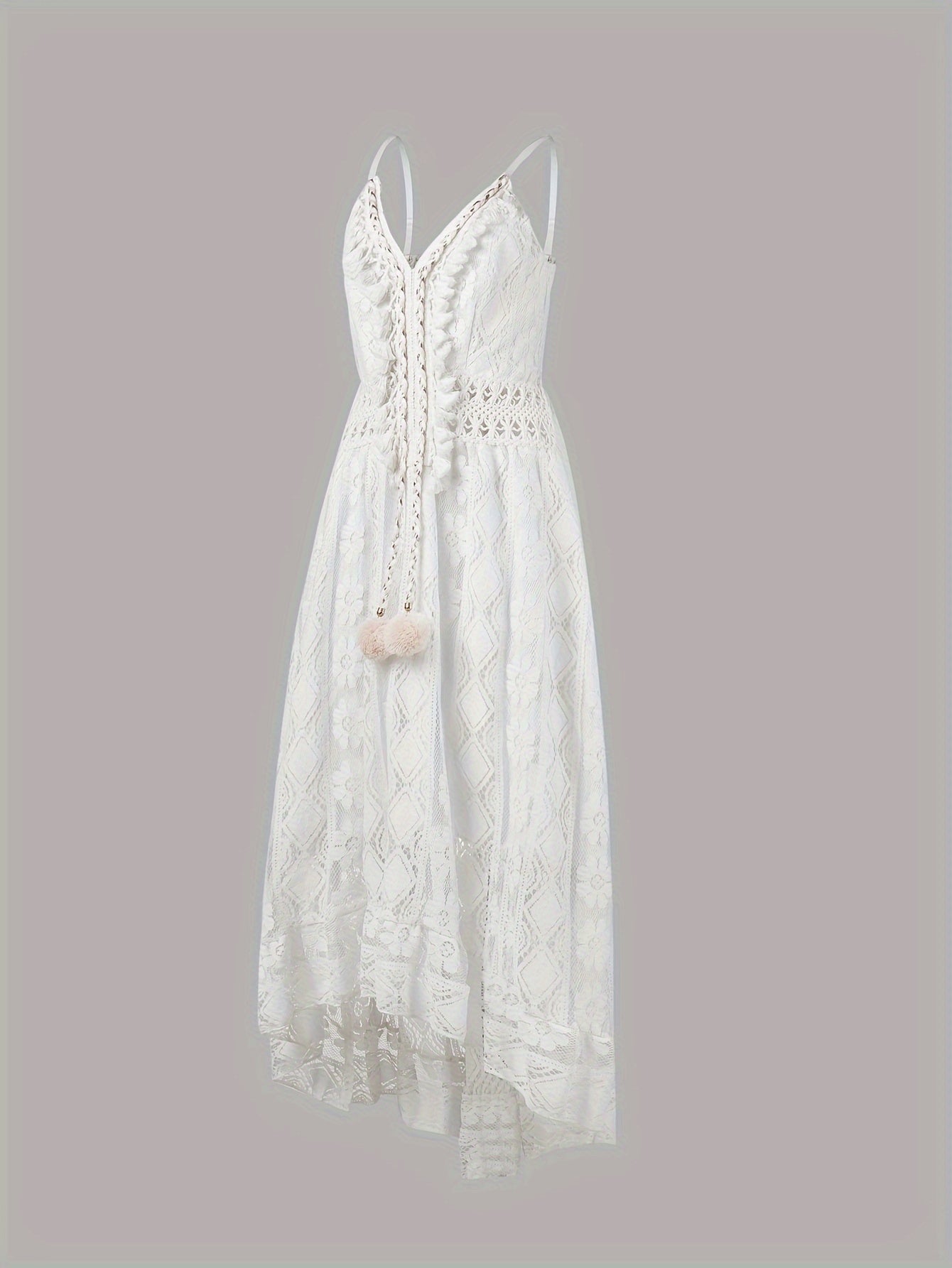 Apricotfarbenes Boho-Maxi-Swingkleid - Mila