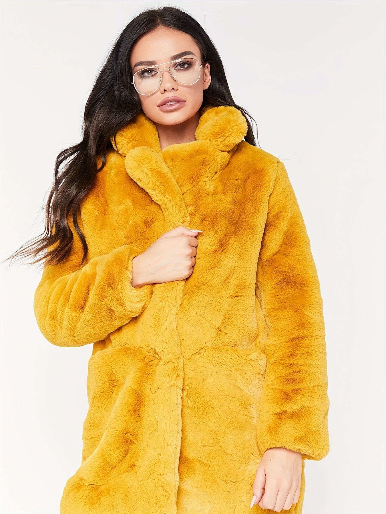 Schwarzer Teddy Mantel - Lara