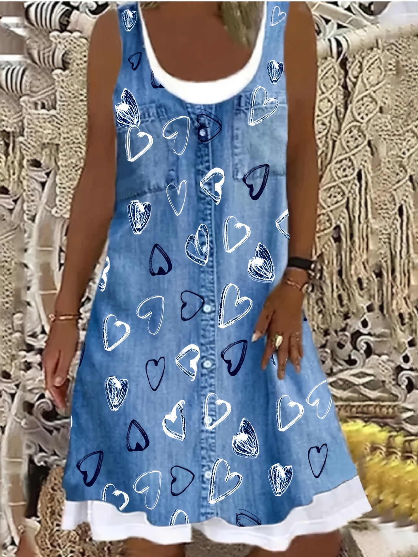 Blaues Plus Size Tankkleid - Jana