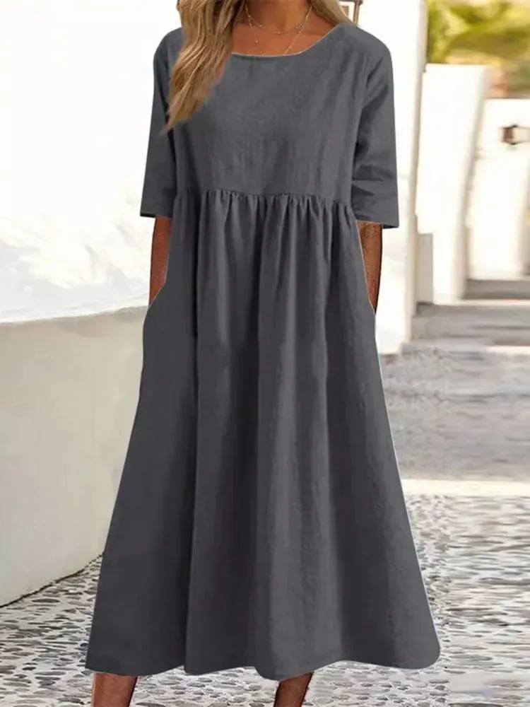 Marineblaues Baumwollkleid - Alisia