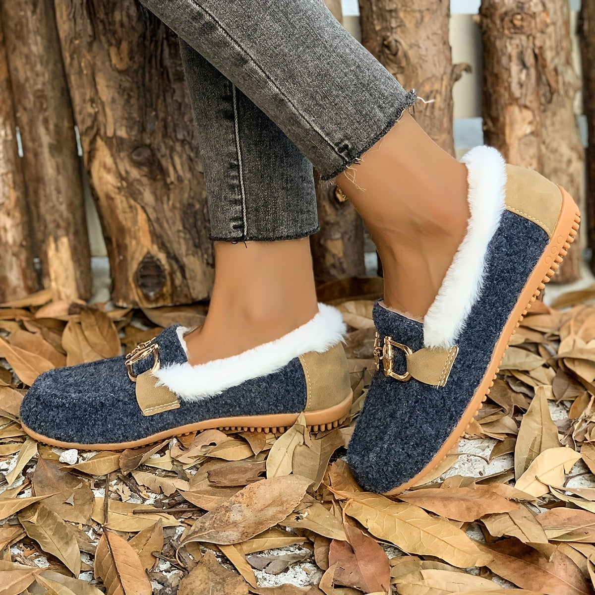 Schwarze Winter Slip-On Sneakers - Mila
