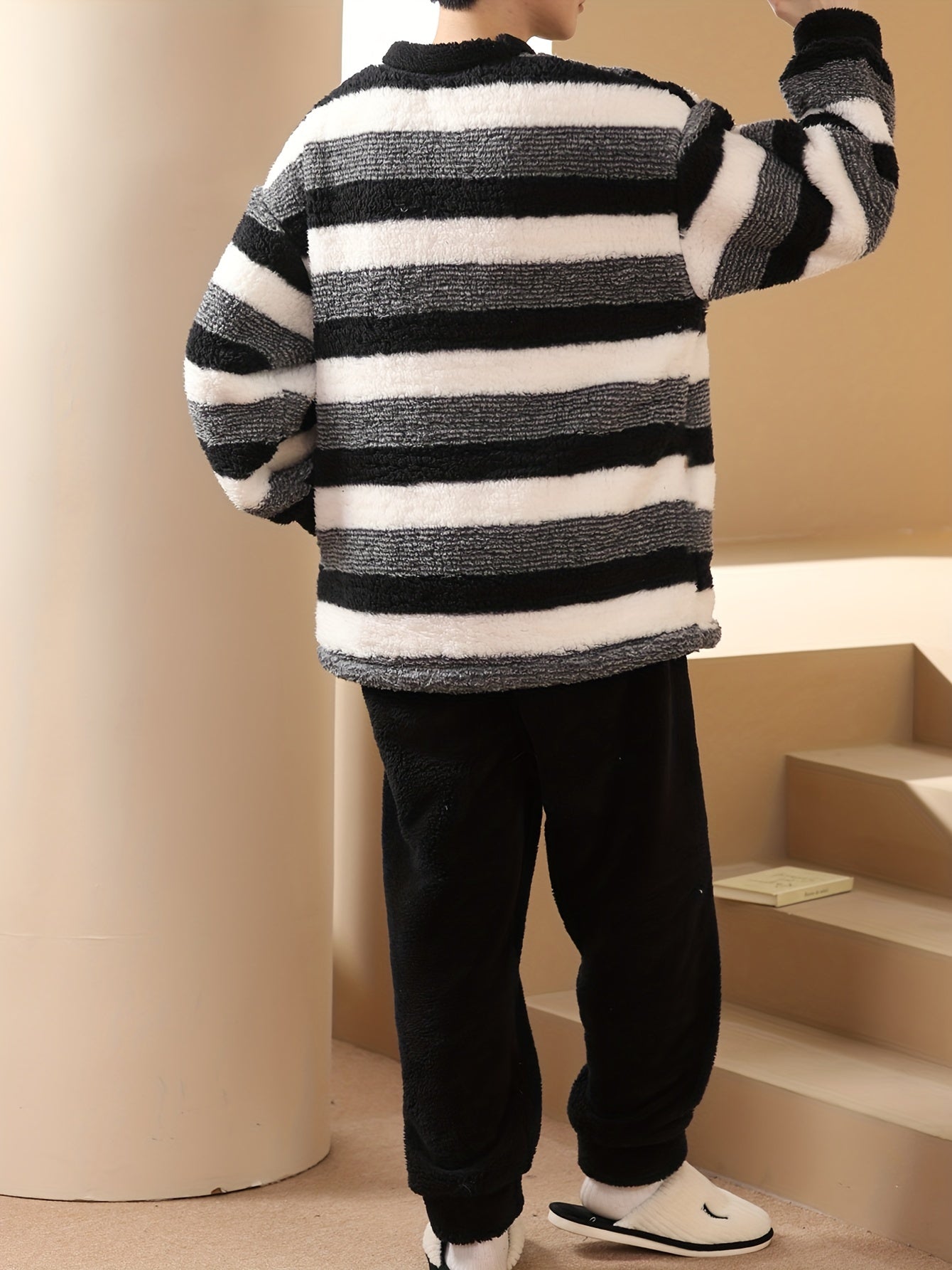 Schwarzes Flanell-Pyjama-Set – Finn