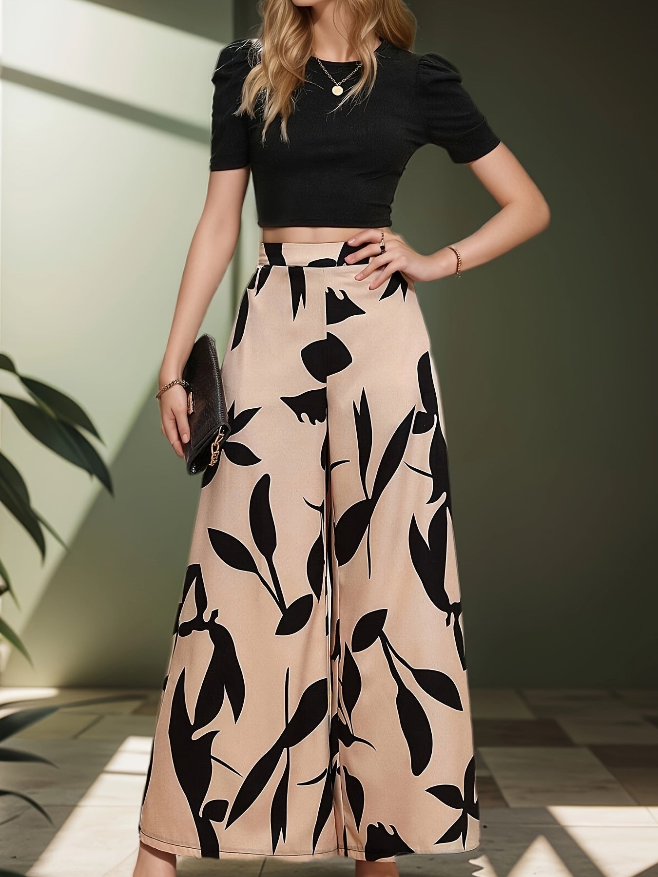 Schwarzes Blätter-Set - Clara