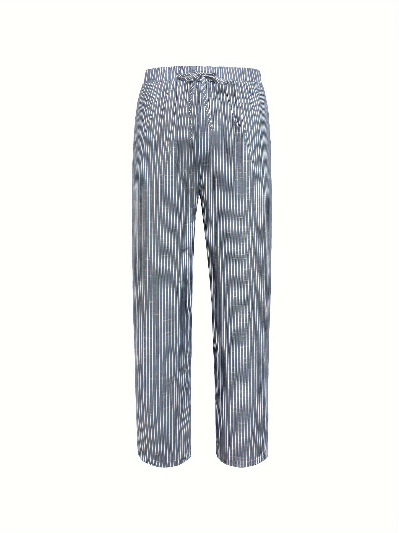 Blau-Graue Plus Size Gestreifte Hose - Clara