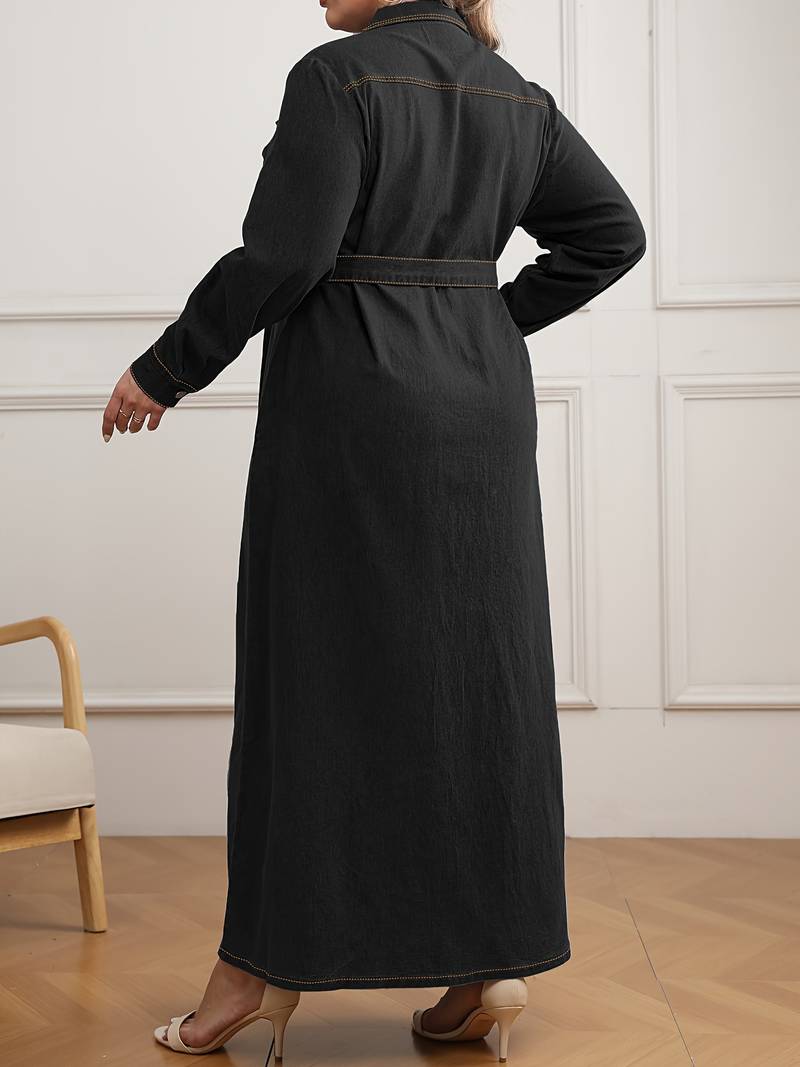 Harper - Hellblaues Denimkleid in Übergröße