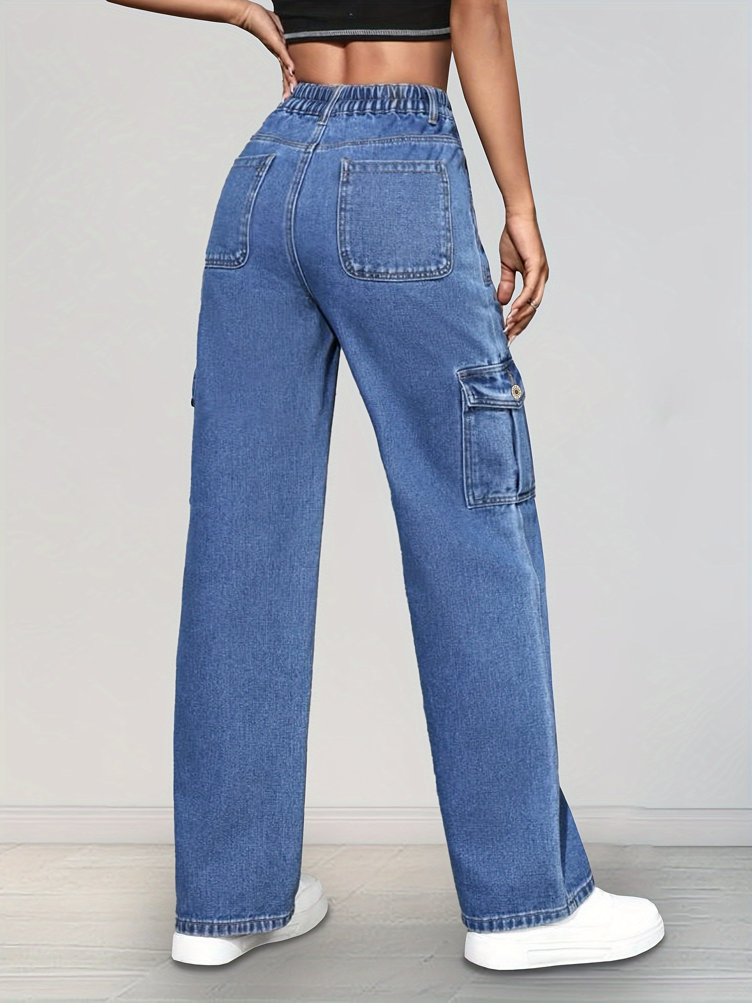 Hellblaue Lockere Cargo-Jeans - Nova