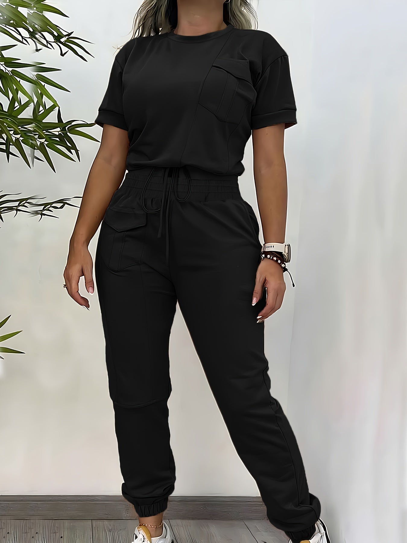Khaki Zweiteiliges Casual Set - Noor
