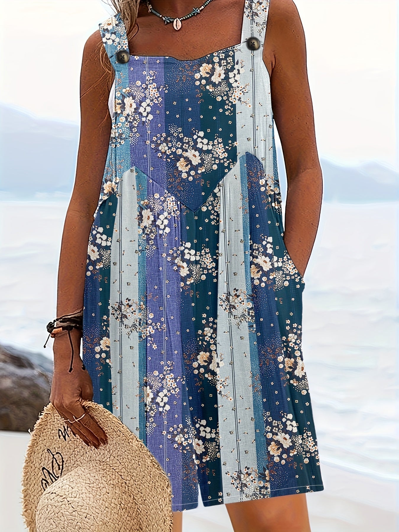 Apricot Blumenprint Jumpsuit - Mia