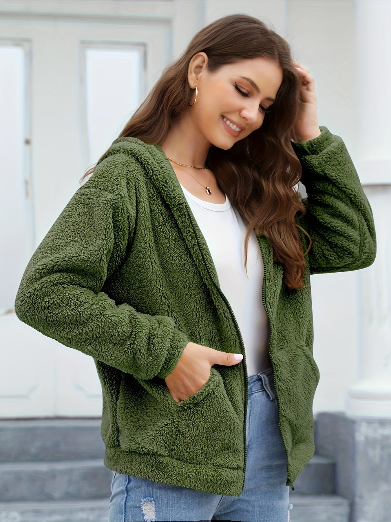 Kamel Fleece Kapuzenjacke - Lotte