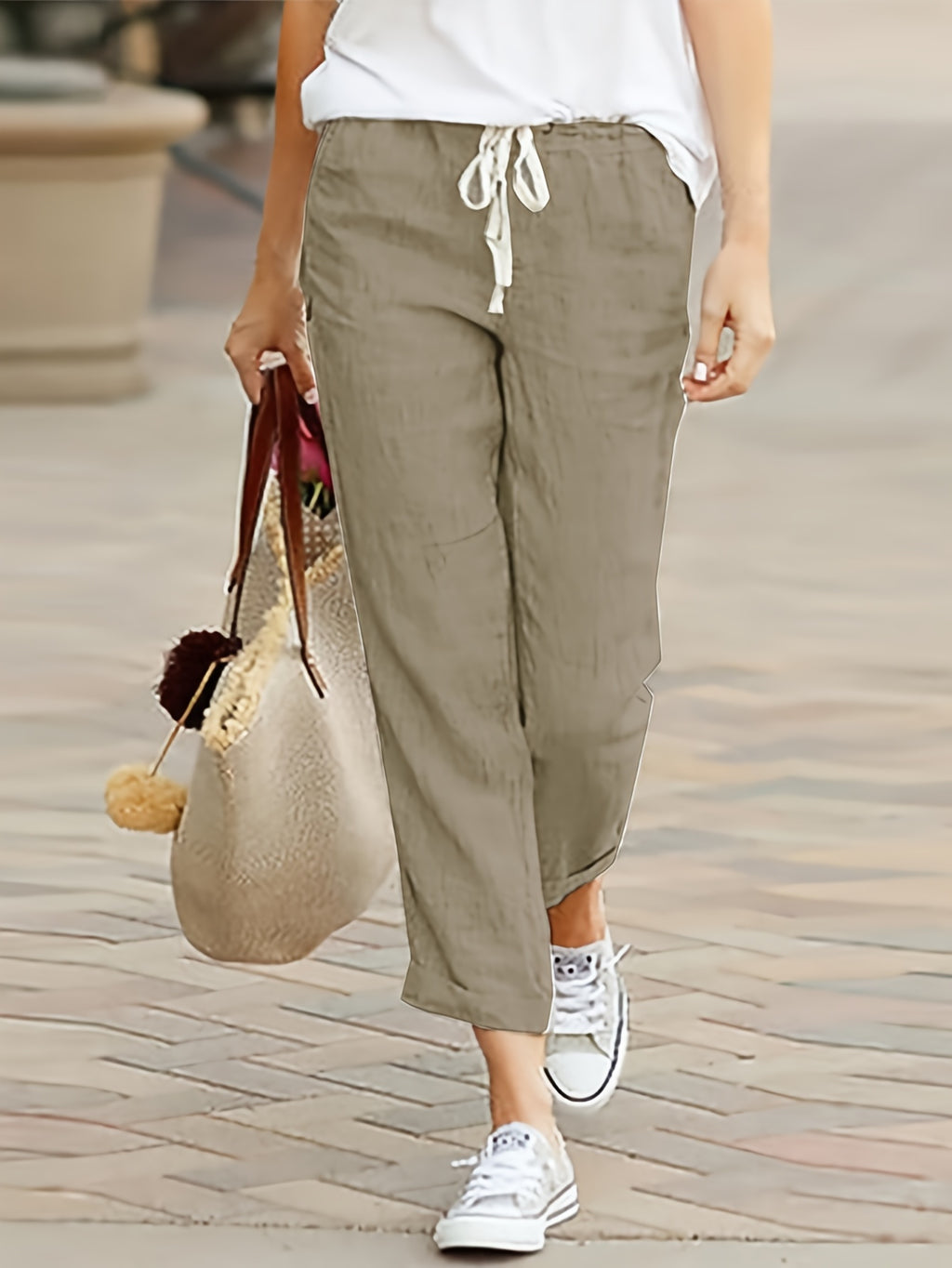 Khakifarbene Plus Size Haremshose - Mia