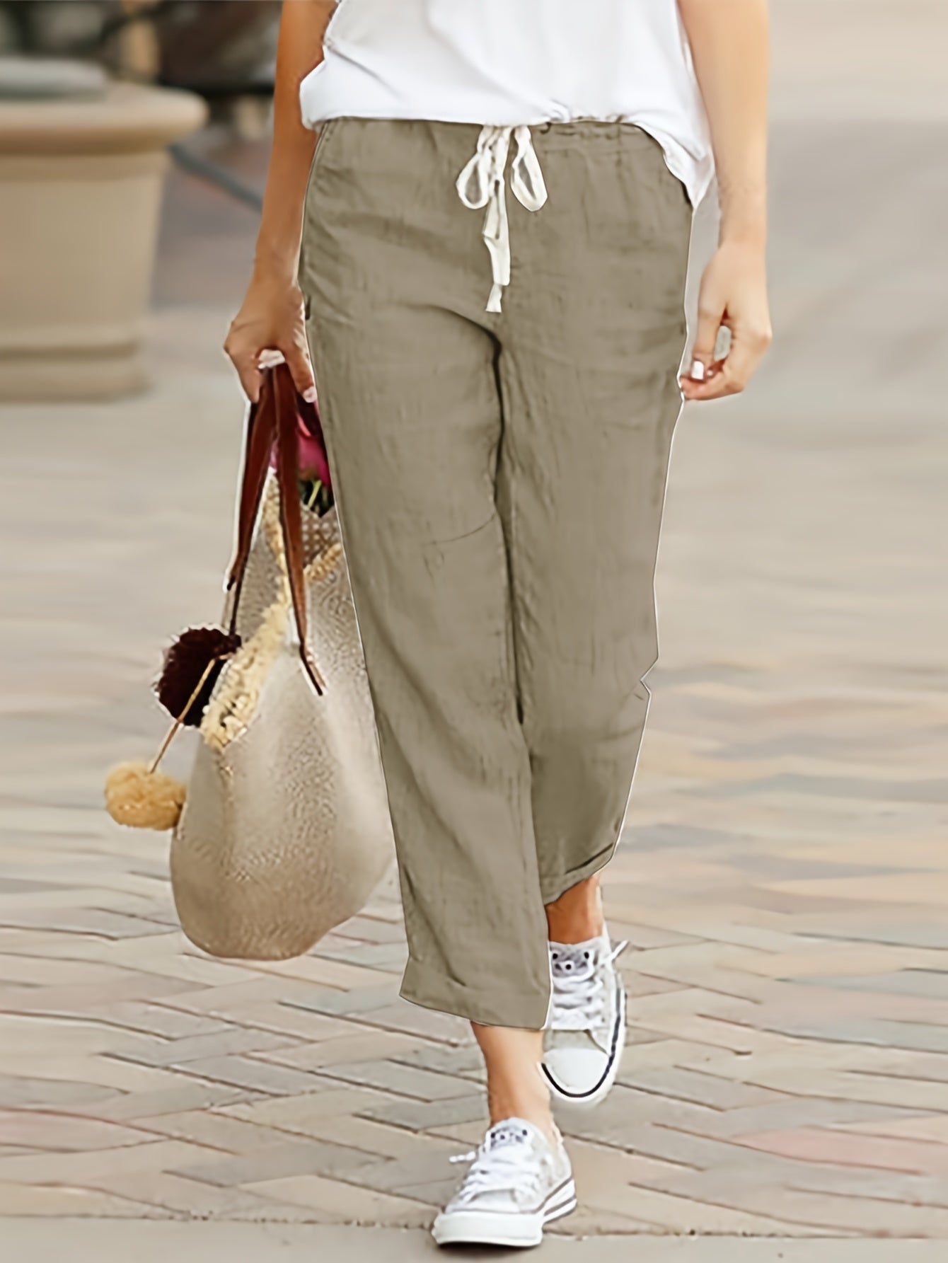 Khakifarbene Plus Size Haremshose - Mia