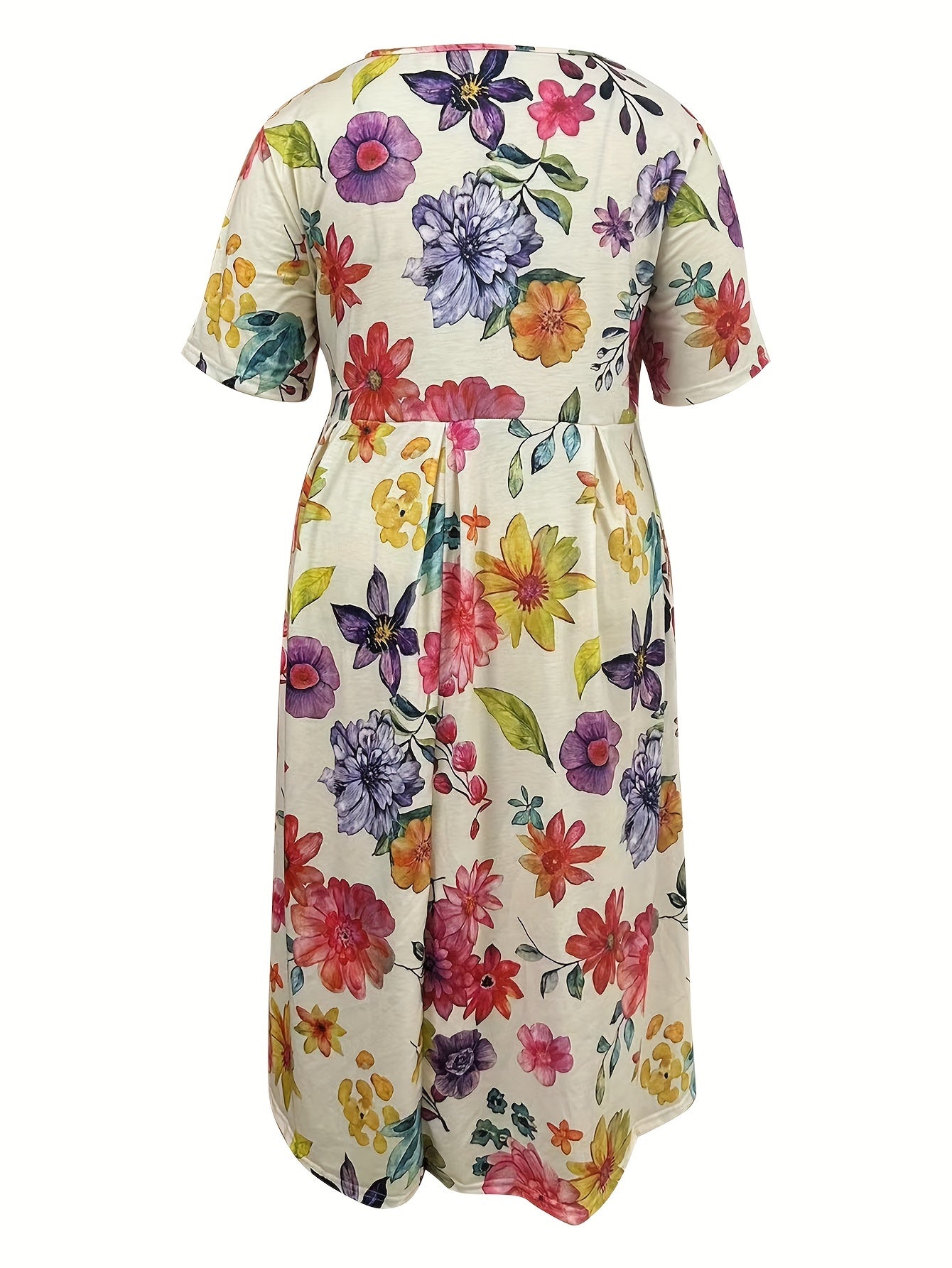 Blumiges Plus Size Freizeitkleid - Mia