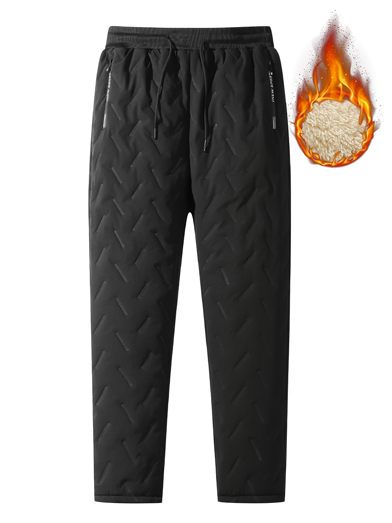 Graue Winter-Fleece-gefütterte Hose für Herren - Thomas