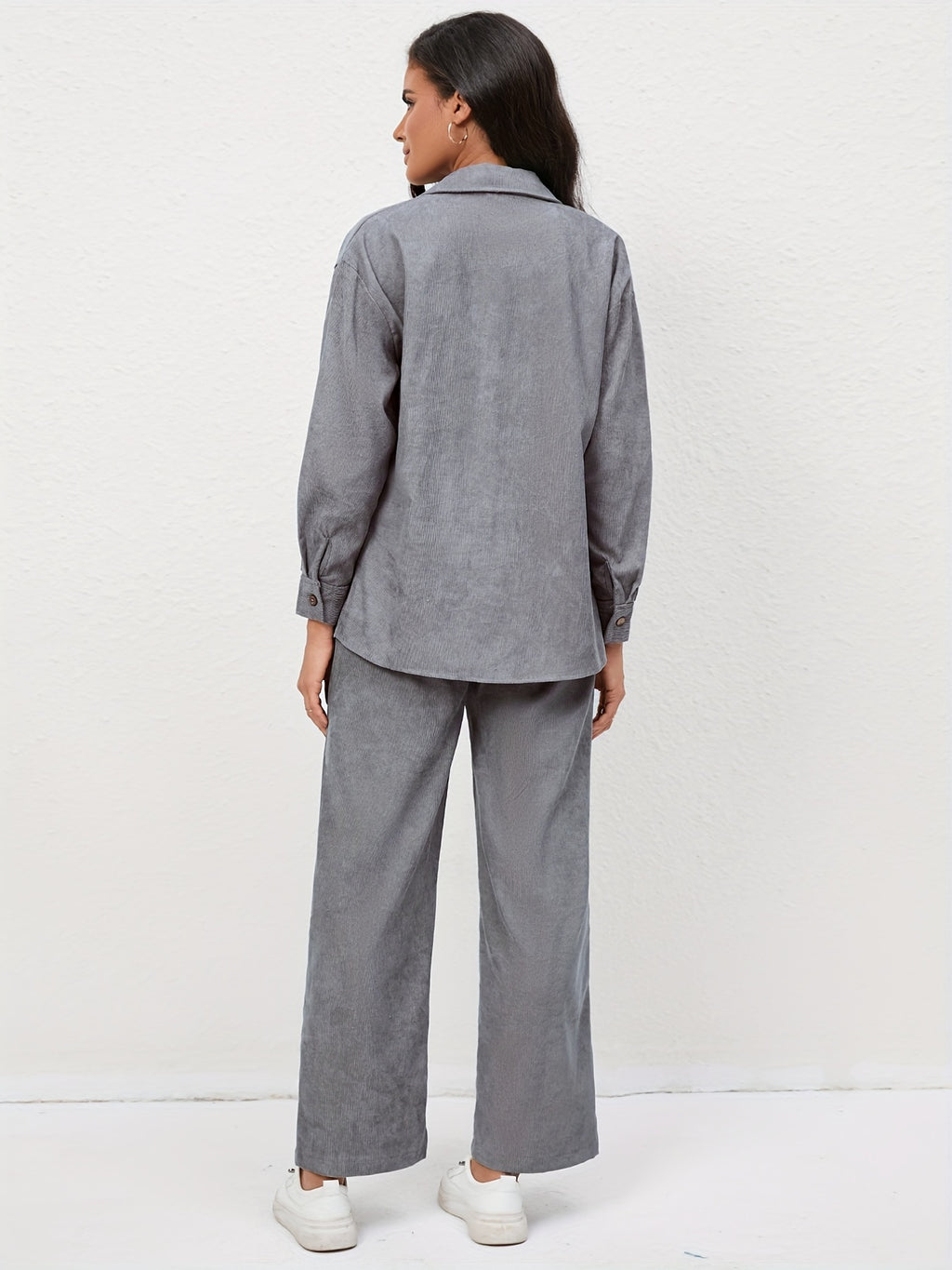 Graues Cord-Set - Mia