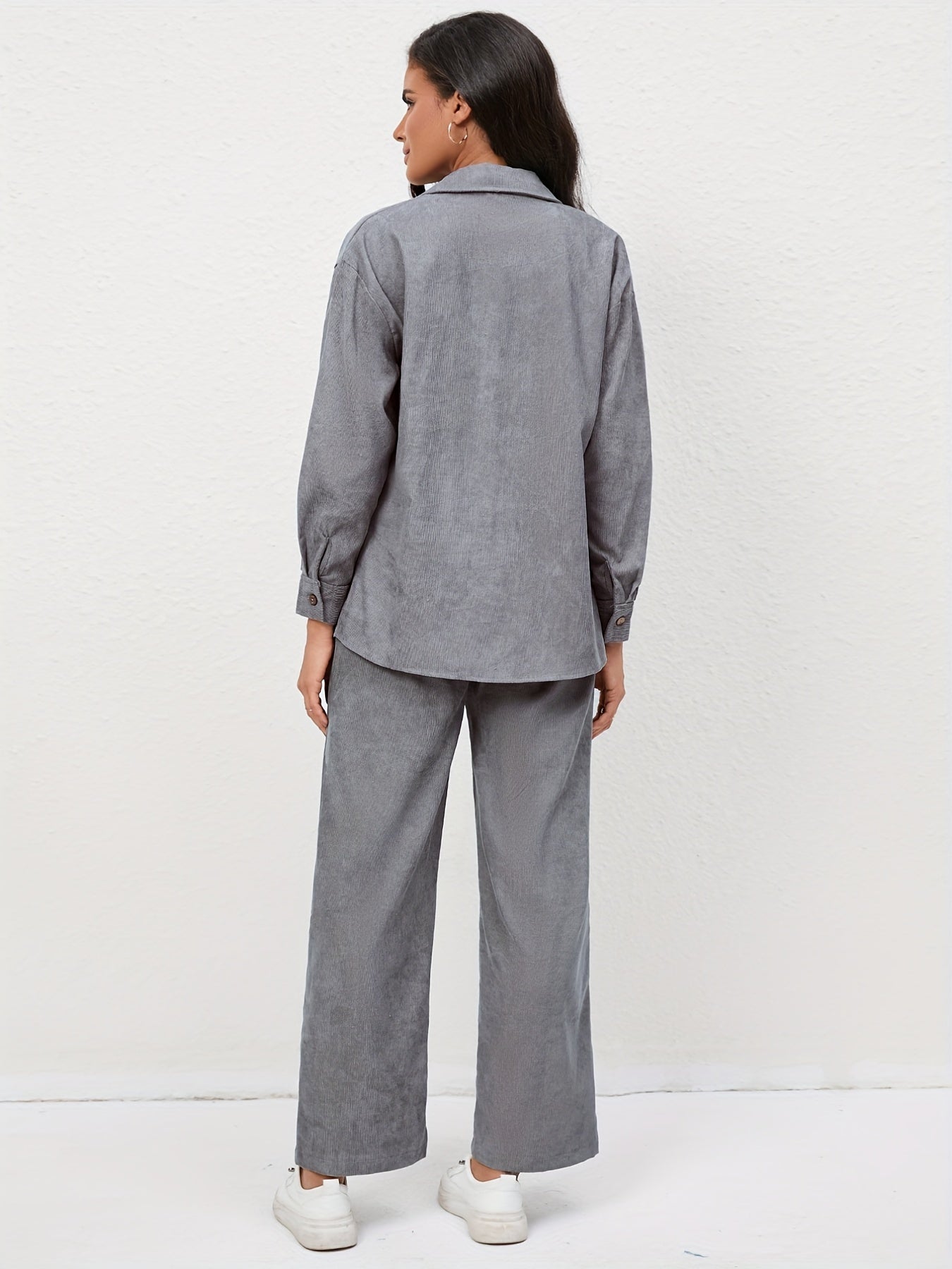 Graues Cord-Set - Mia