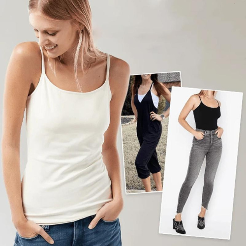 Mila - Schwarzes Top mit integriertem BH