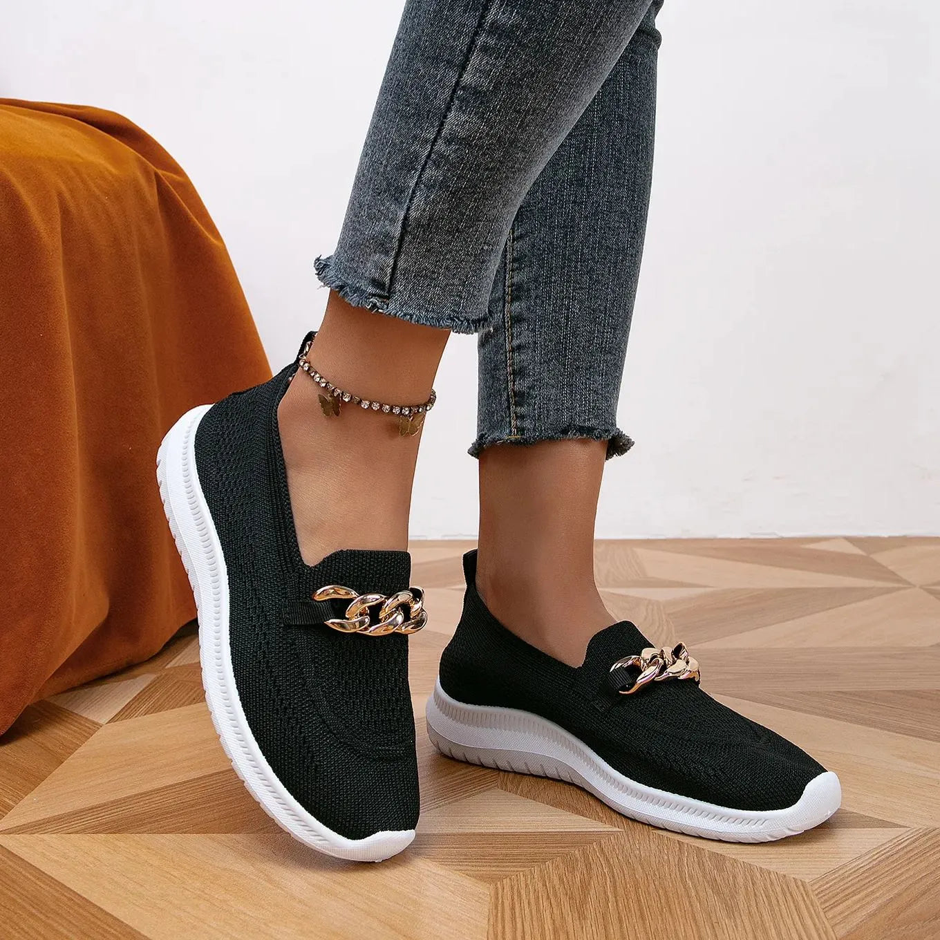 Cara - Sommerliche Gestrickte Hohle Flache Schuhe Schwarz