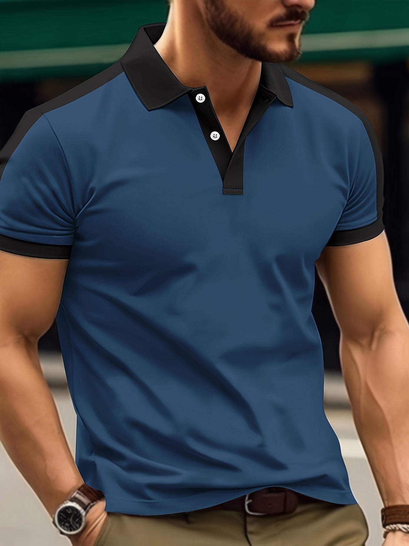 Marineblaues Golfshirt - Max