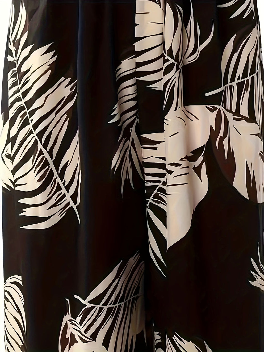 Schwarze Weite Hose mit Botanischem Print - Lotte