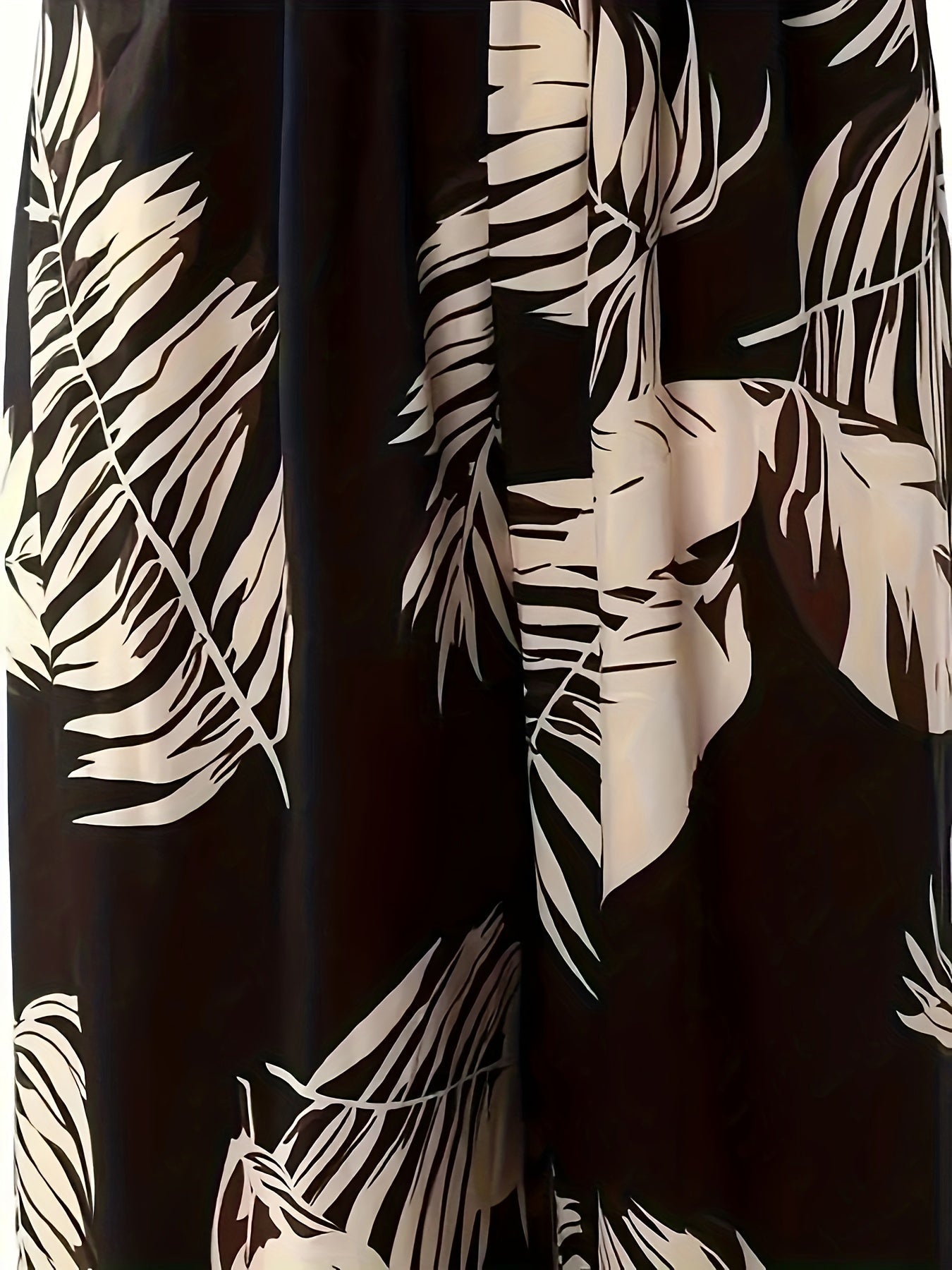 Schwarze Weite Hose mit Botanischem Print - Lotte