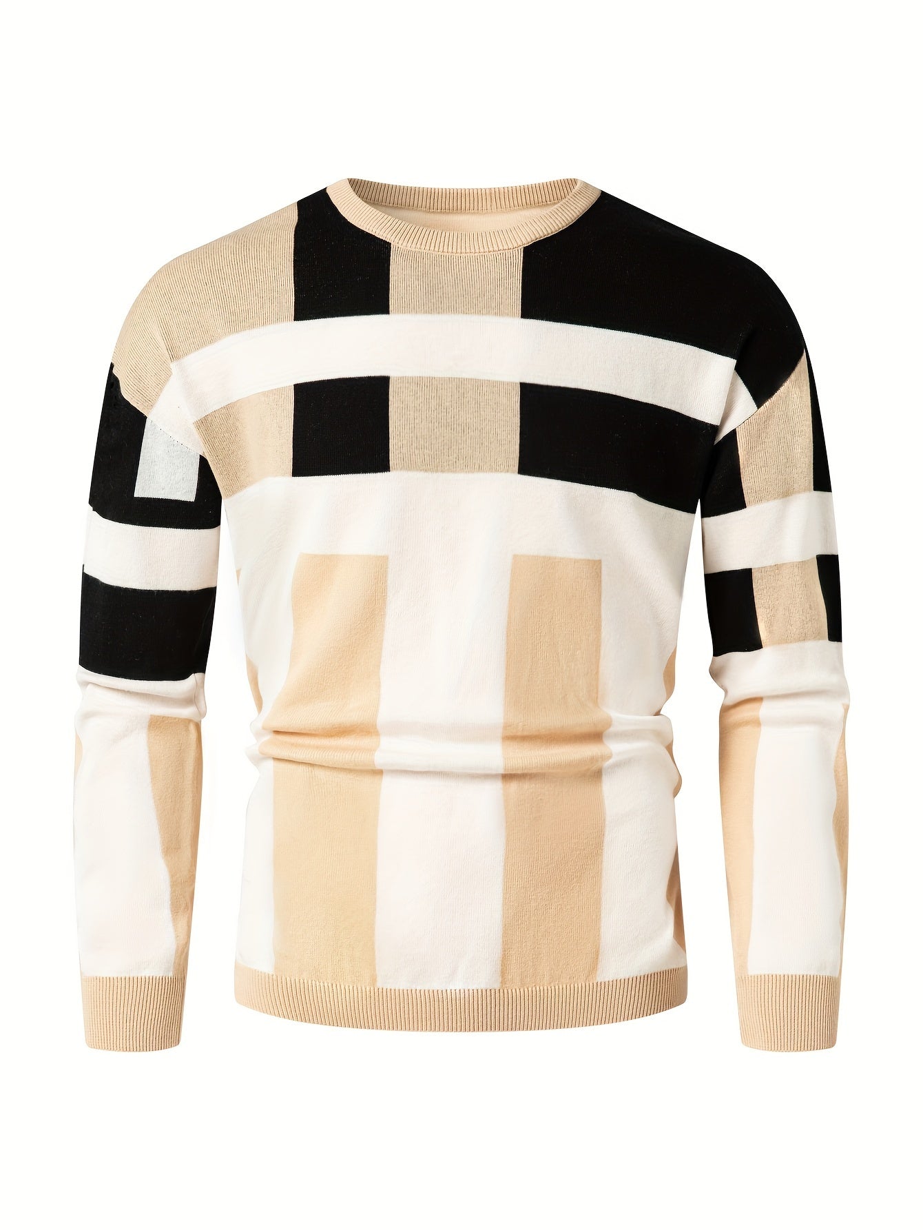 Schwarz-Grauer Color-Block Pullover – Max