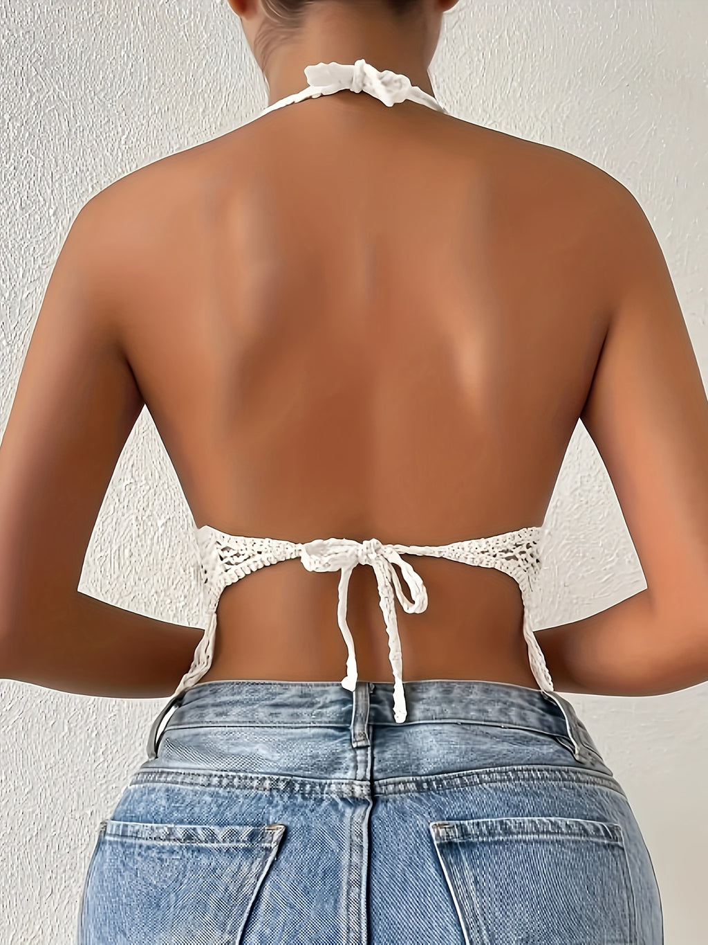 Aprikose Boho Halter-Top - Livia