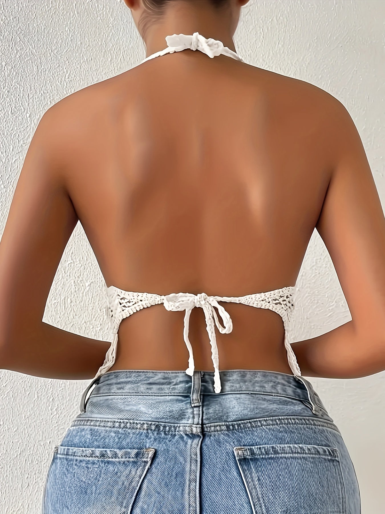 Aprikose Boho Halter-Top - Livia