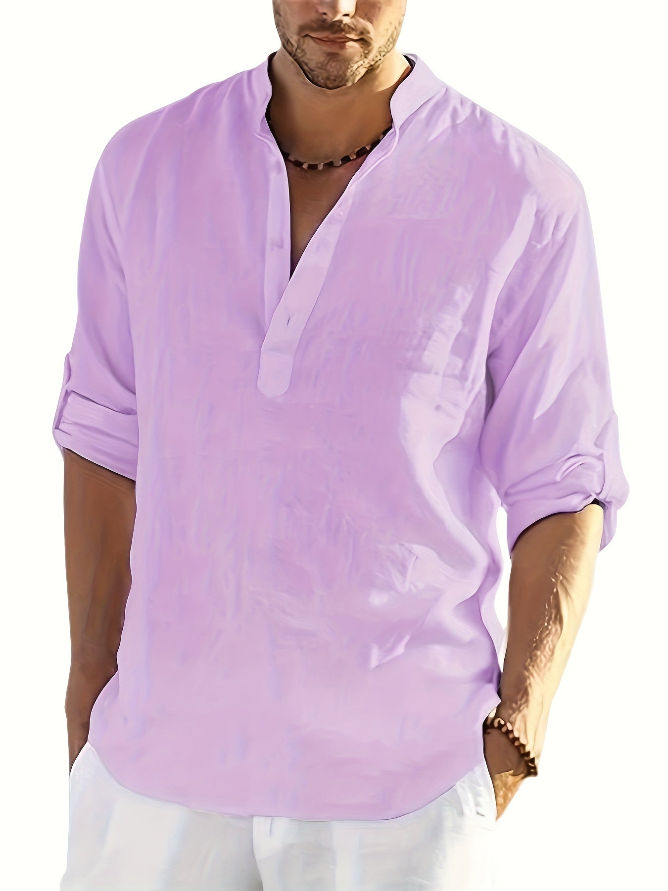 Schwarzes Langarm-Henley - Felix