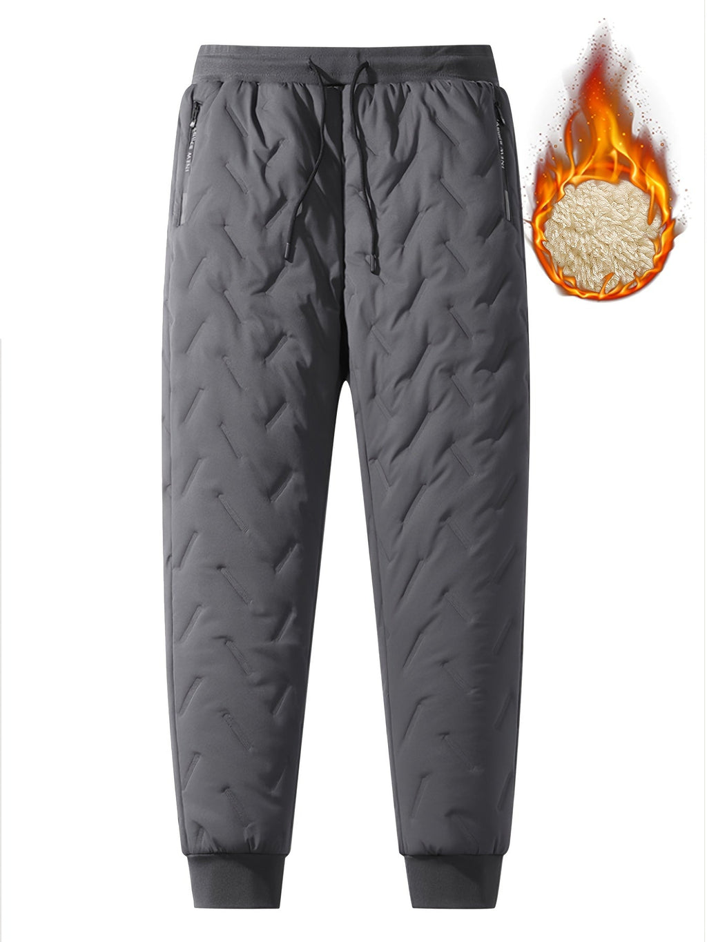 Graue Winter-Fleece-gefütterte Hose für Herren - Thomas