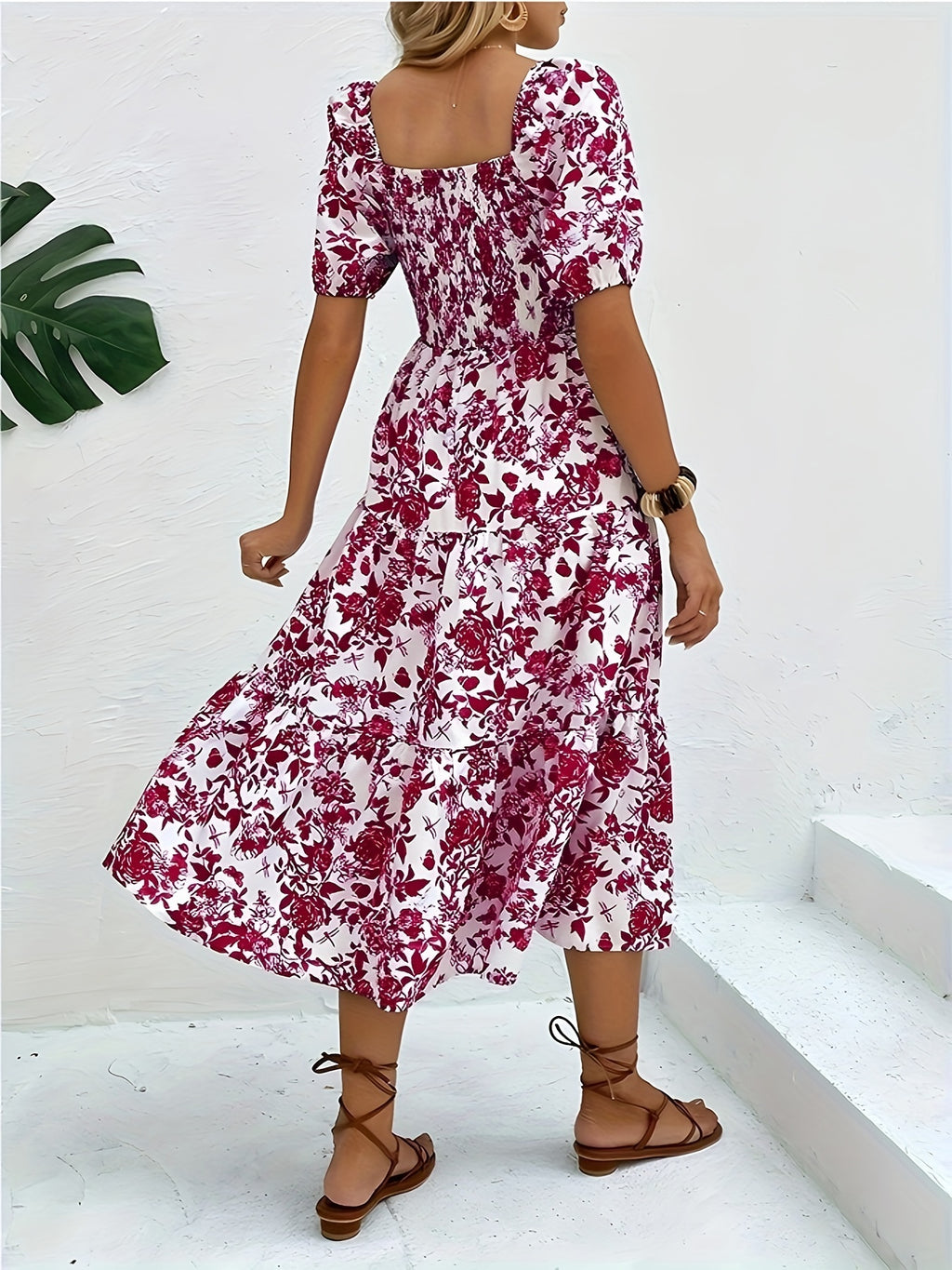 Himmelblaues Blumenkleid - Sophia