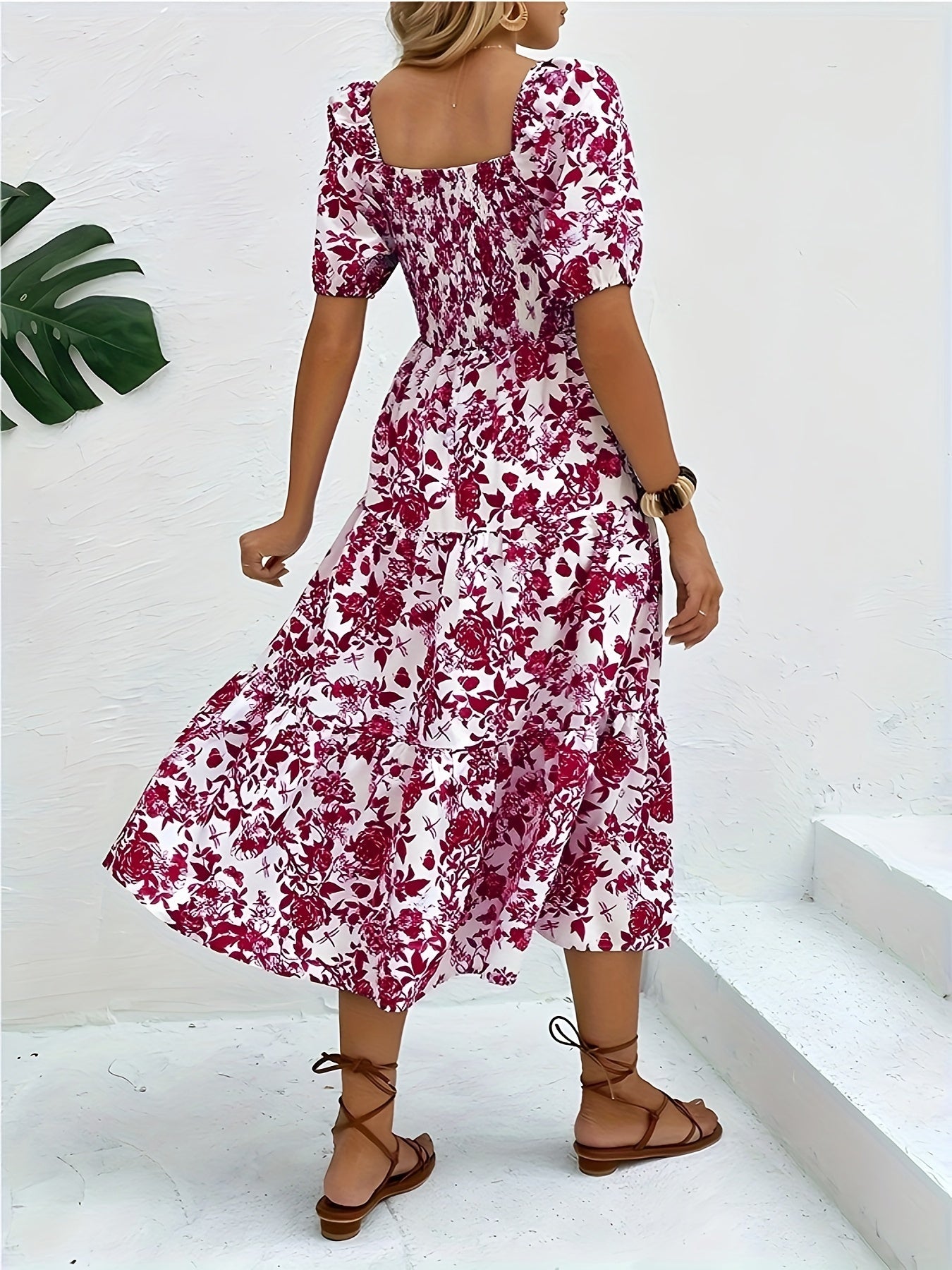 Himmelblaues Blumenkleid - Sophia