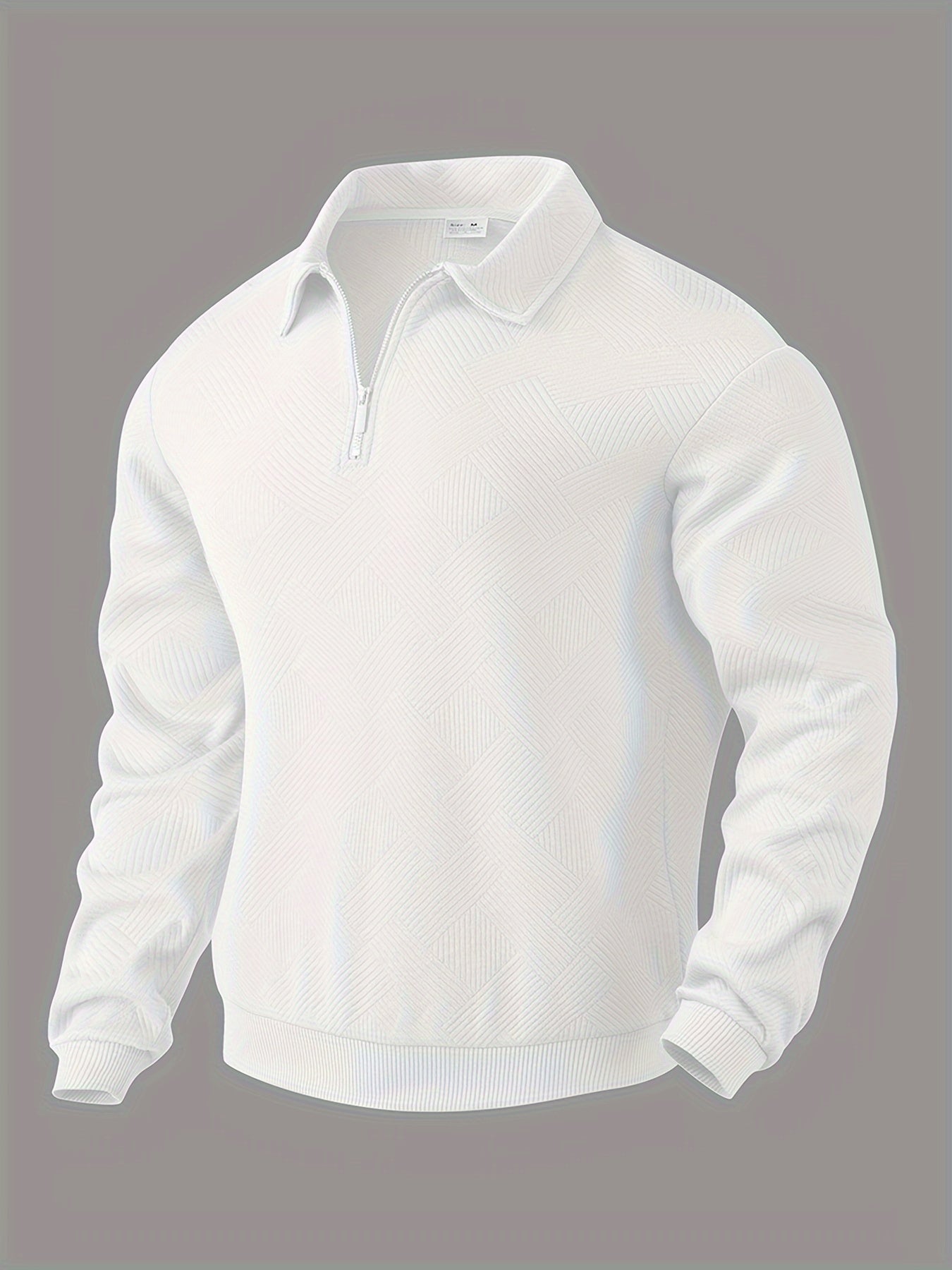 Vintage Herren-Zip-Pullover mit Muster Khaki – Jonas