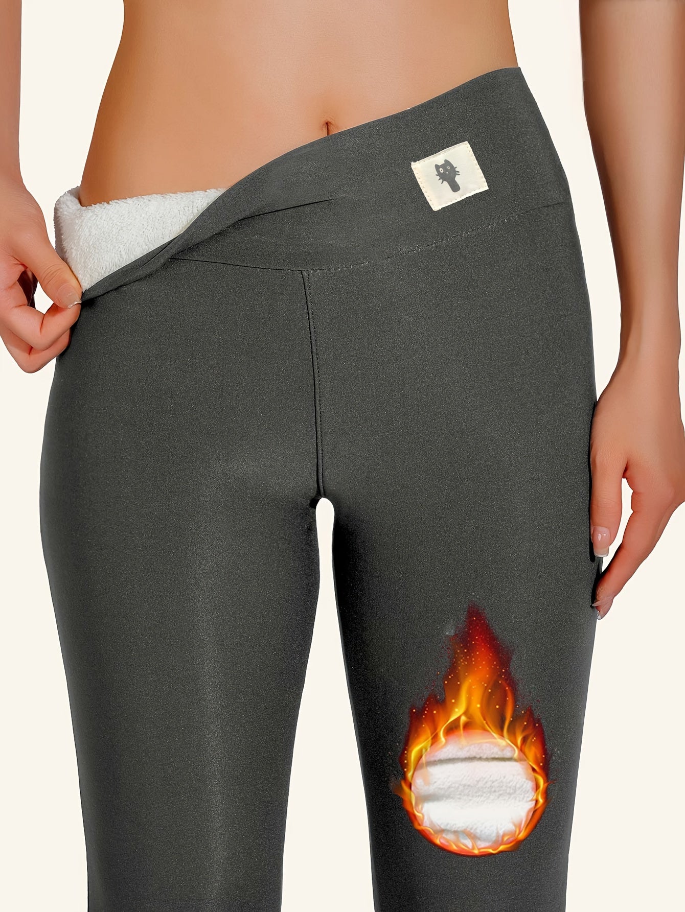 Schwarze Thermo-Sportleggings mit Hohem Bund - Mia