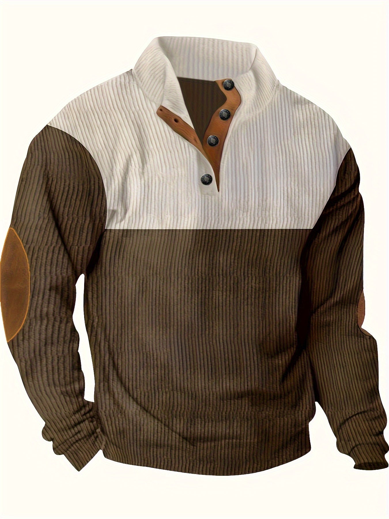 Schwarz-Weißer Retro Pullover mit Stehkragen – Leo