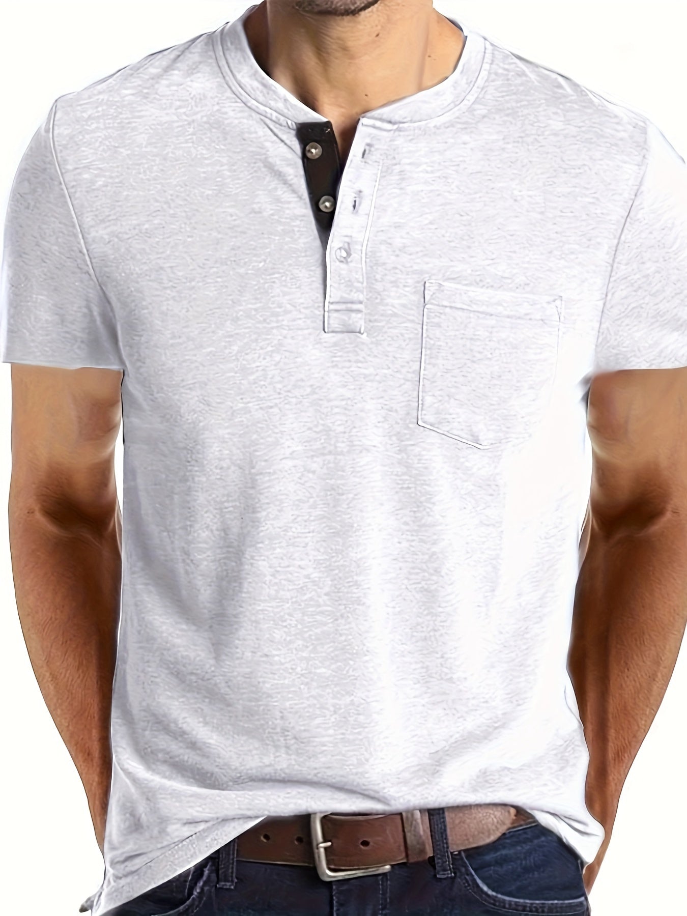 Schwarzes Henley-T-Shirt - Tim