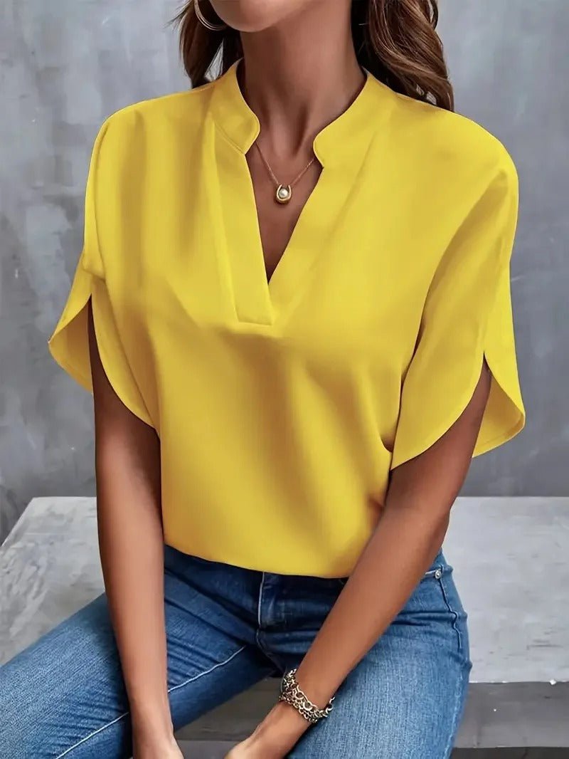 Gelbe Bluse mit Flachen Ärmeln - Sophie