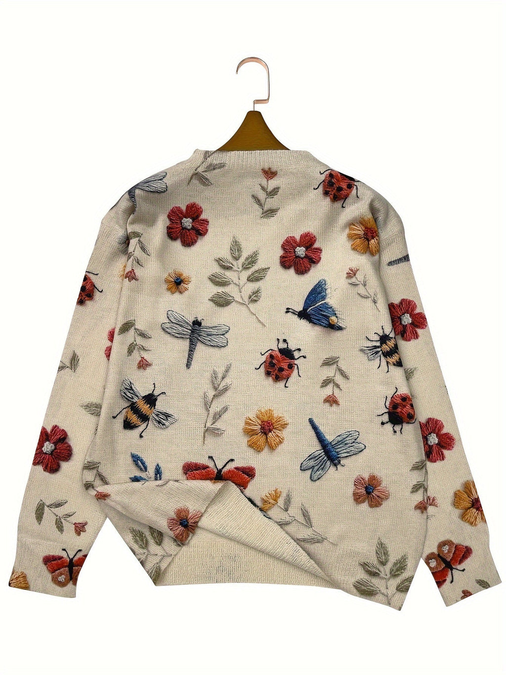 Apricot Blumen & Libellen Print Pullover - Fleur