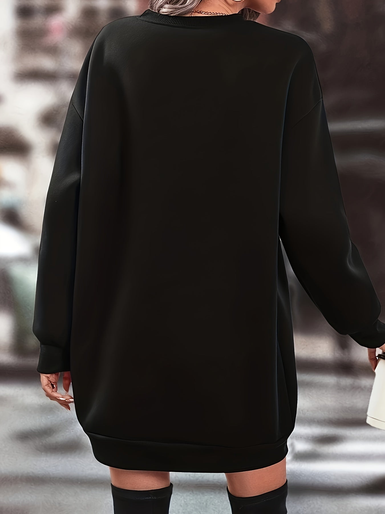 Schwarzes Halloween-Smile-Sweaterkleid - Lisa