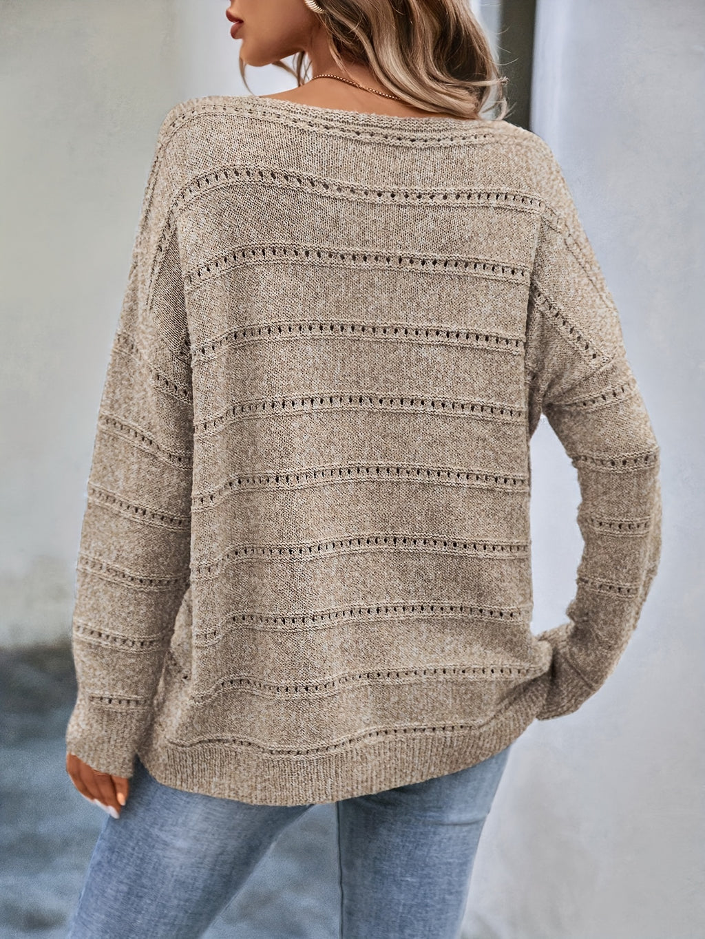 Dunkelgrüner Pullover mit U-Boot-Ausschnitt - Anna
