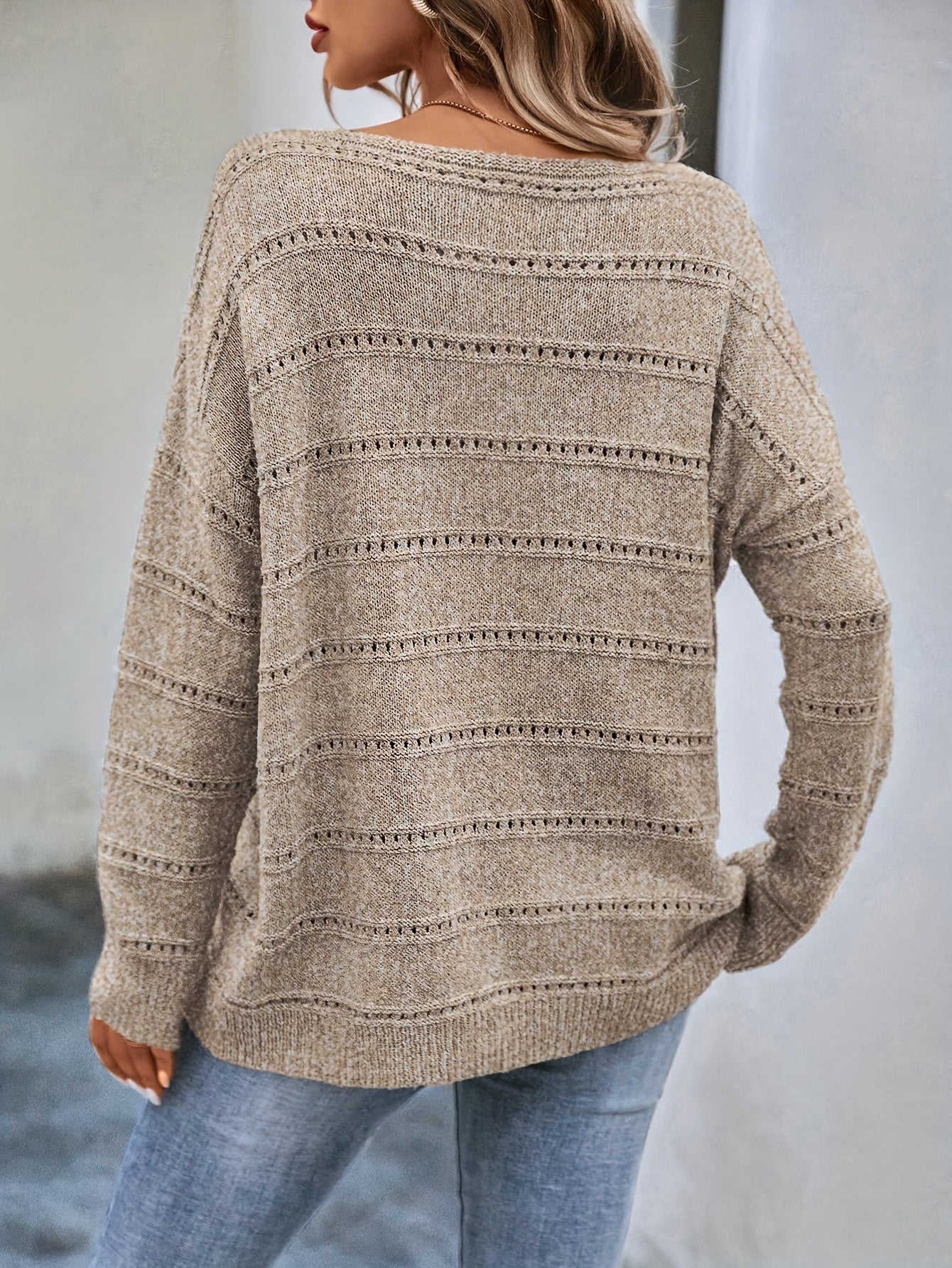 Dunkelgrüner Pullover mit U-Boot-Ausschnitt - Anna