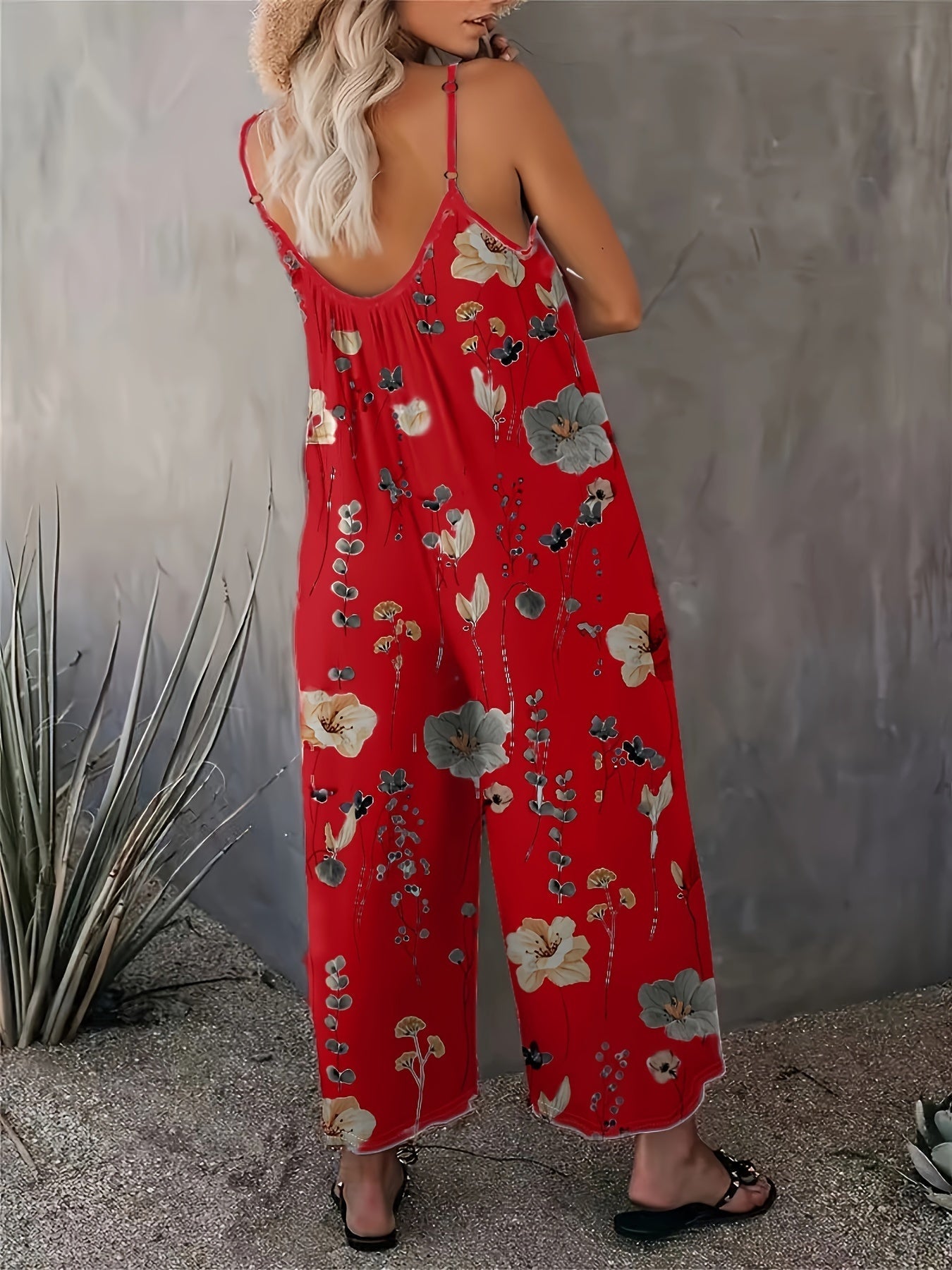 Weiße Jumpsuit mit Blumenmuster - Fleur