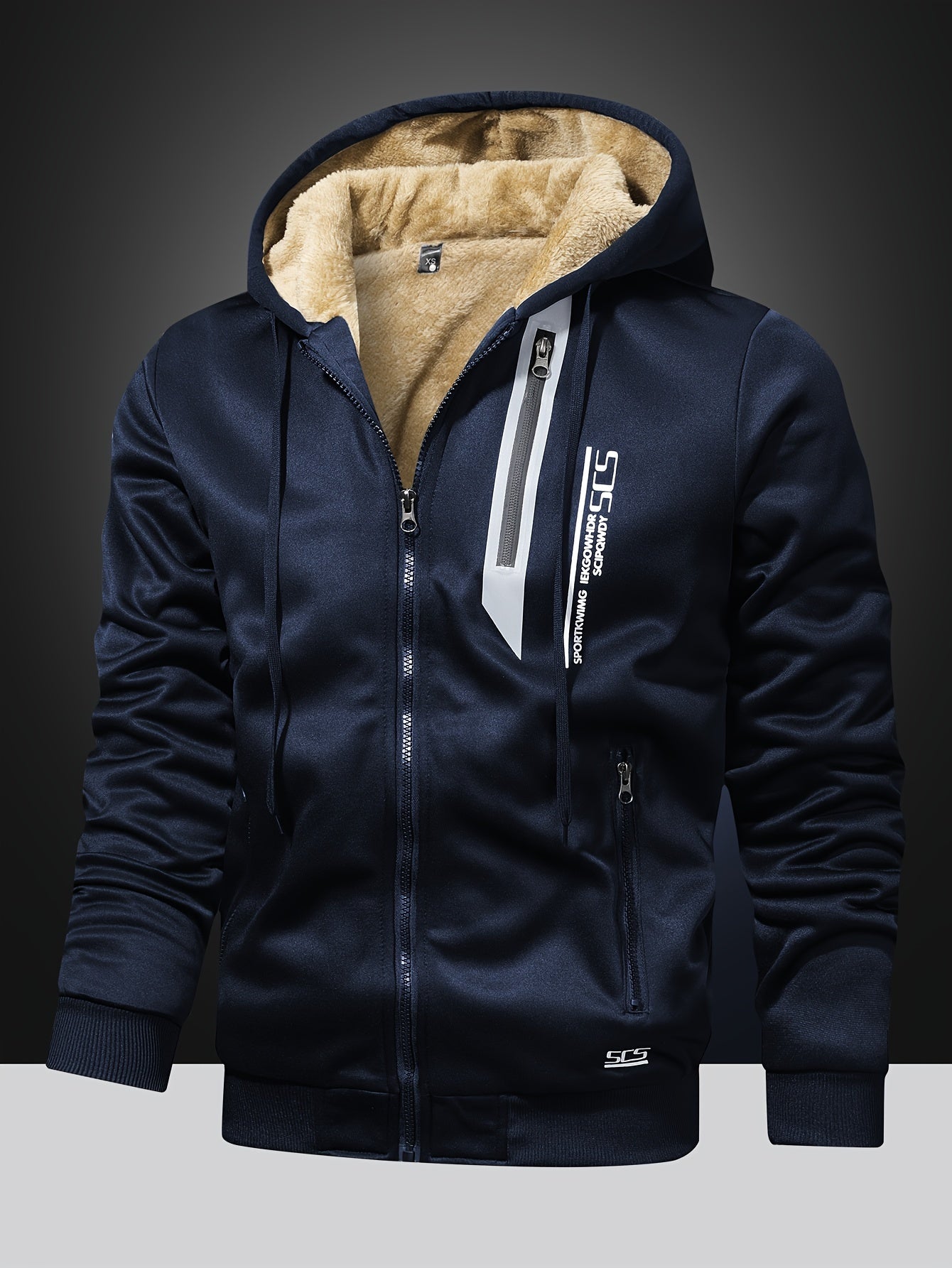 Schwarze Fleecegefütterte Winterjacke - Max