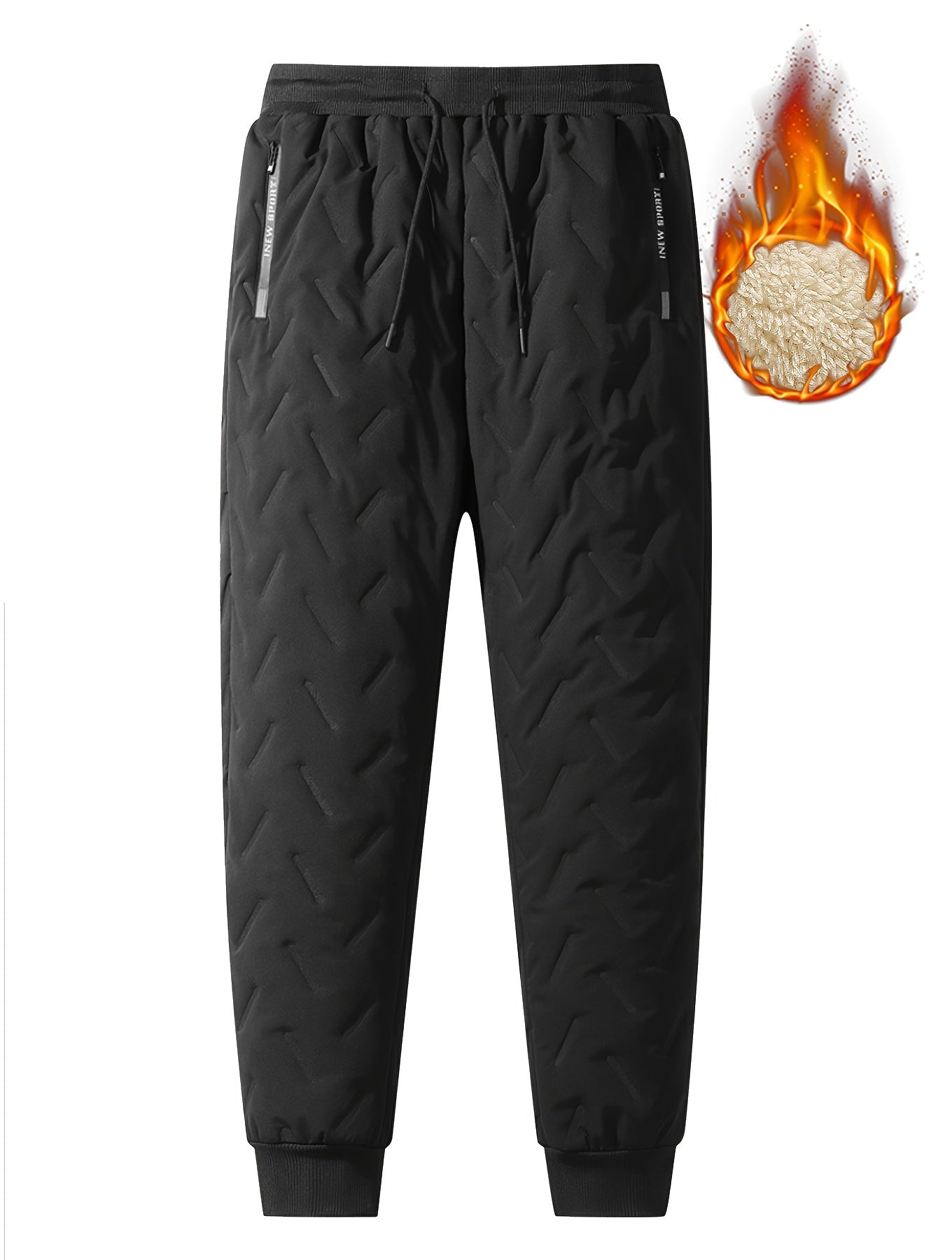 Graue Winter-Fleece-gefütterte Hose für Herren - Thomas