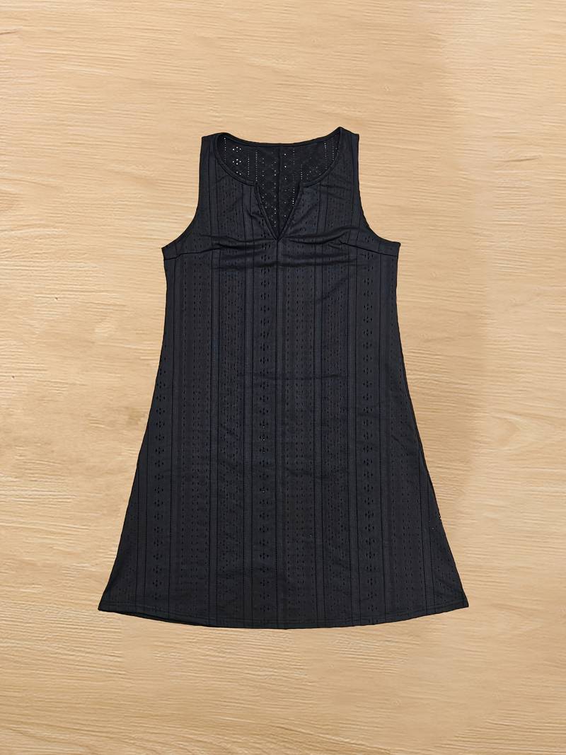 Luna - Weißes Kleid mit Ausschnitten in einfarbiger Farbe