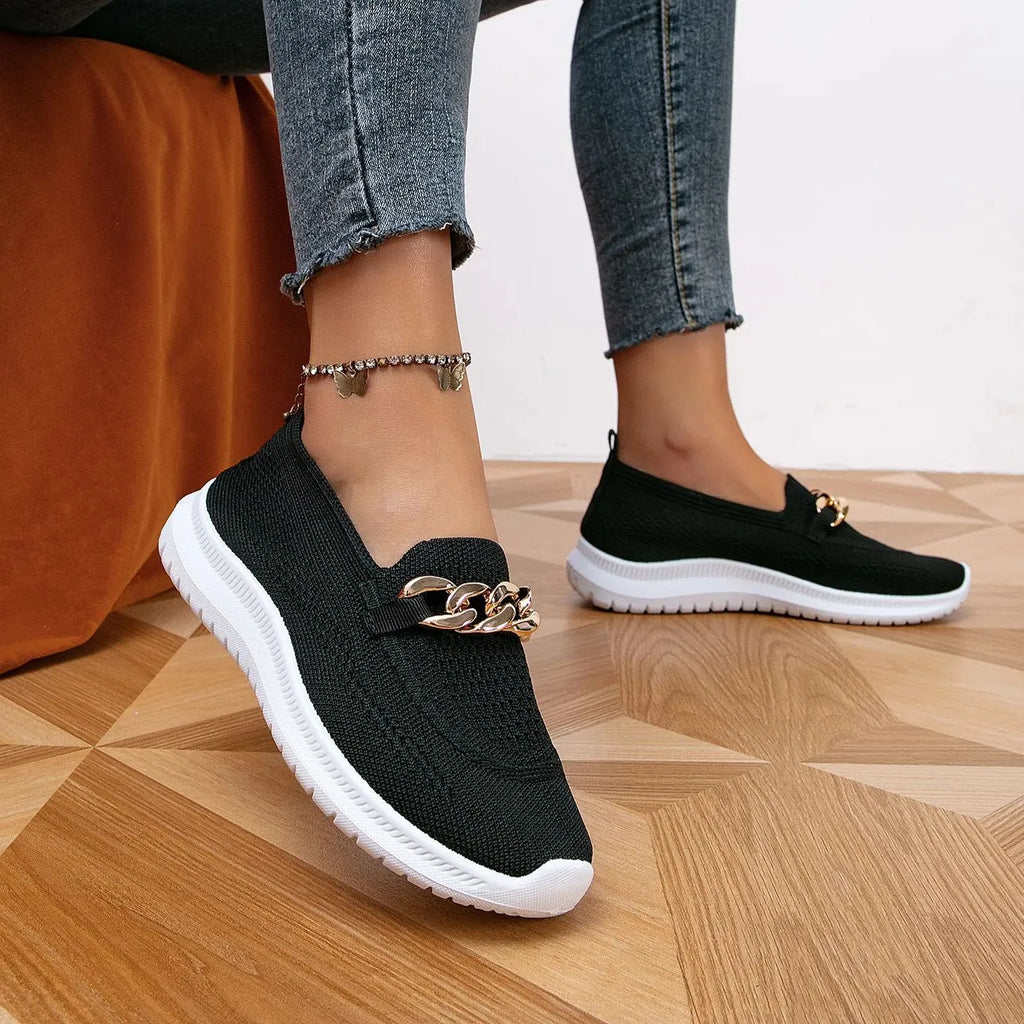 Cara - Sommerliche Gestrickte Hohle Flache Schuhe Schwarz