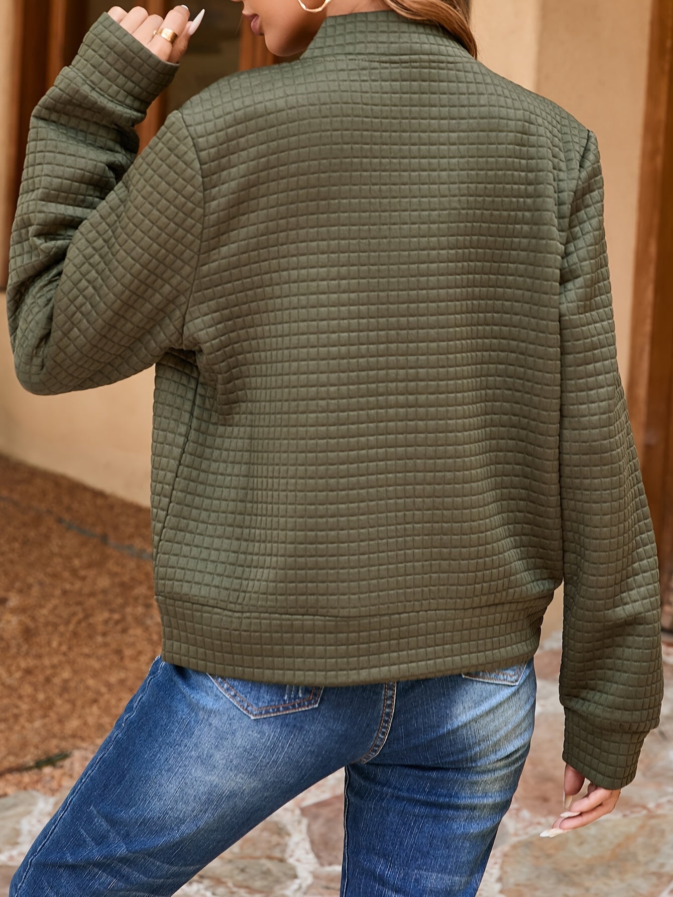 Olivgrüne Gepolsterte Bomberjacke - Jade