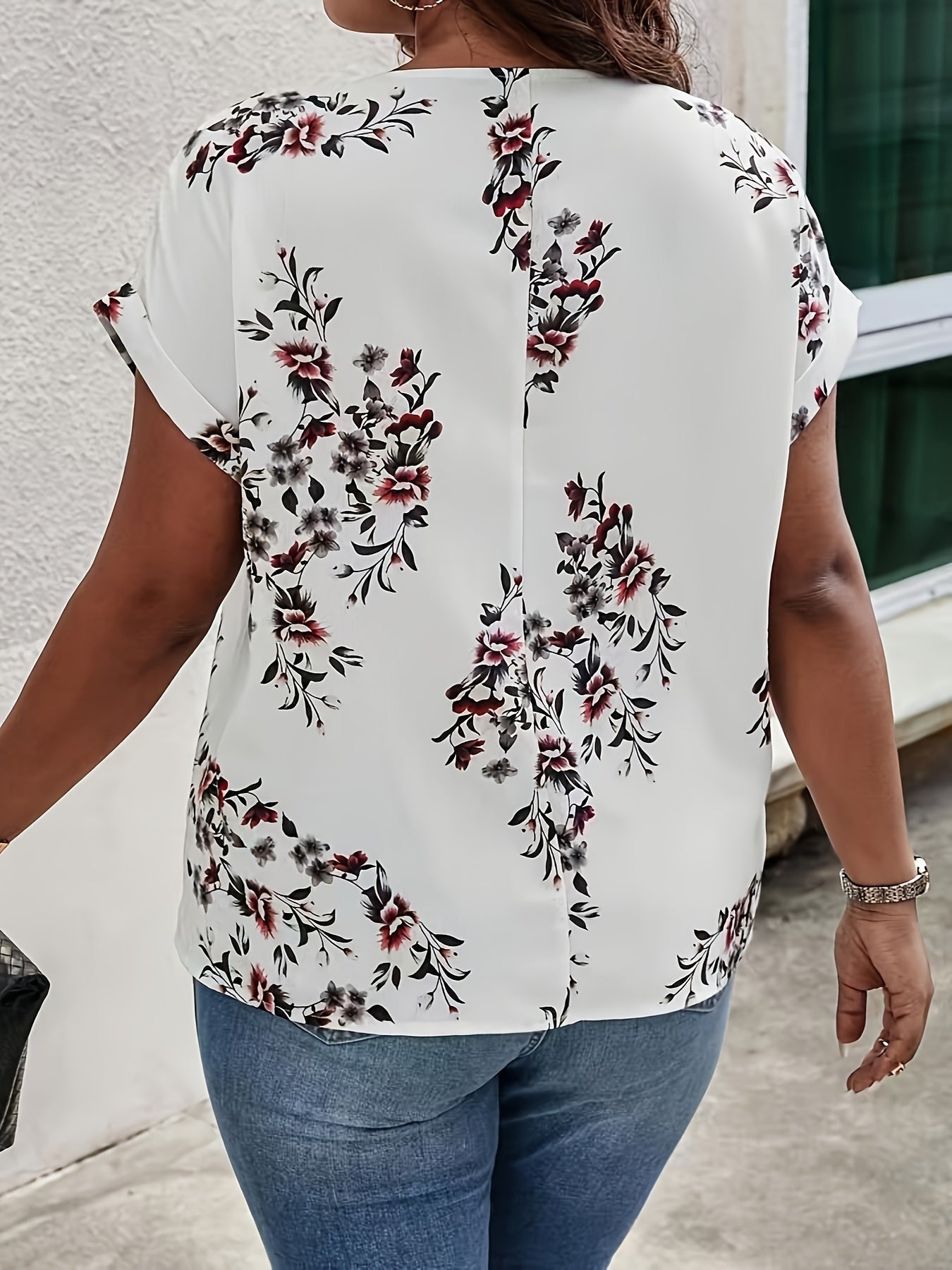 Weiße Blumenprint Bluse - Amelie