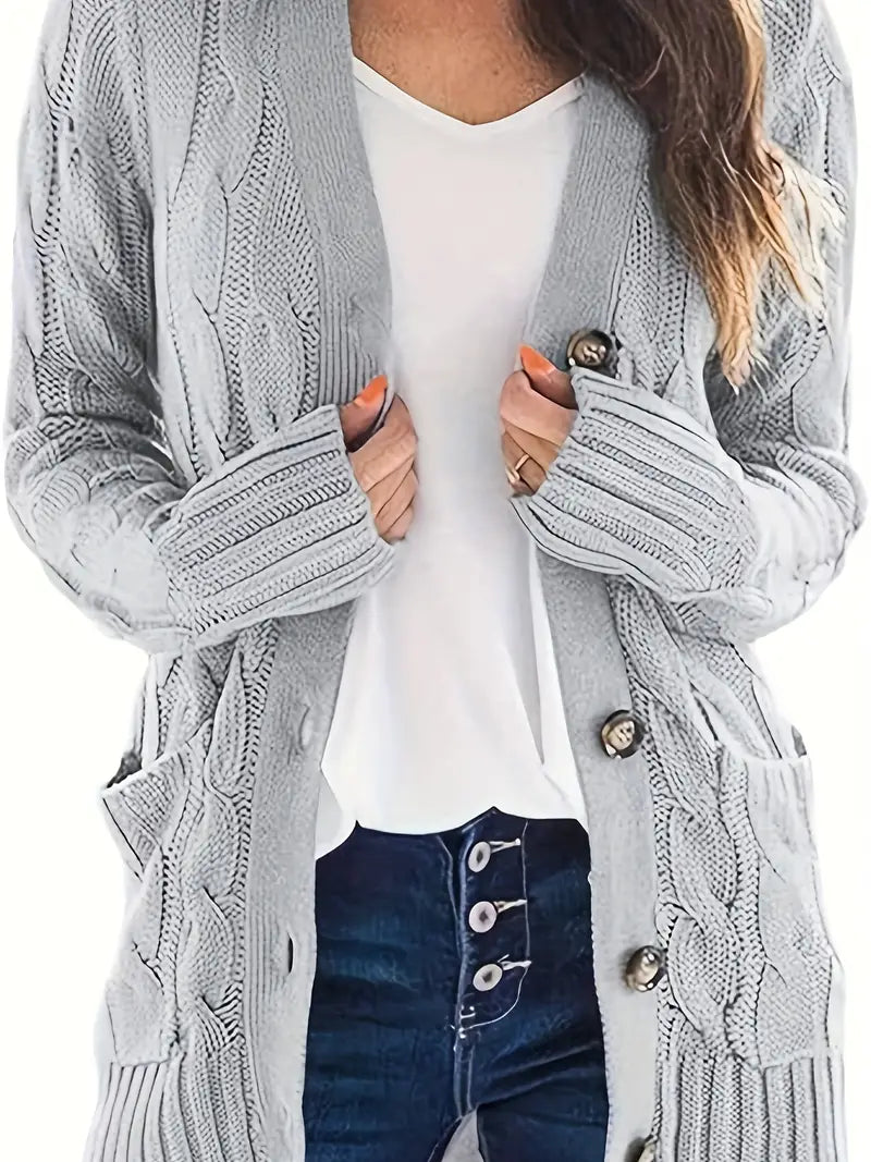 Rote Strick-Kapuzenjacke – Lisa